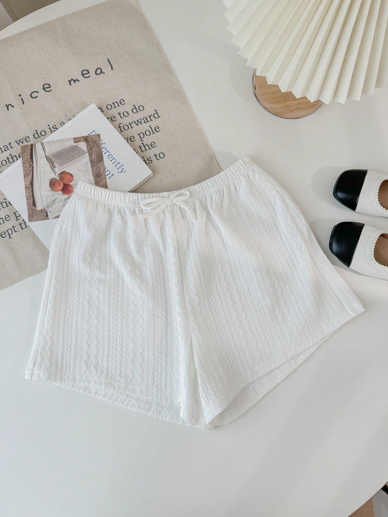 Tween Girl Urban Elegant Spring/Summer Knitted Solid Color Casual Straight Shorts