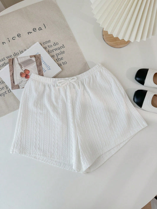 Tween Girl Urban Elegant Spring/Summer Knitted Solid Color Casual Straight Shorts