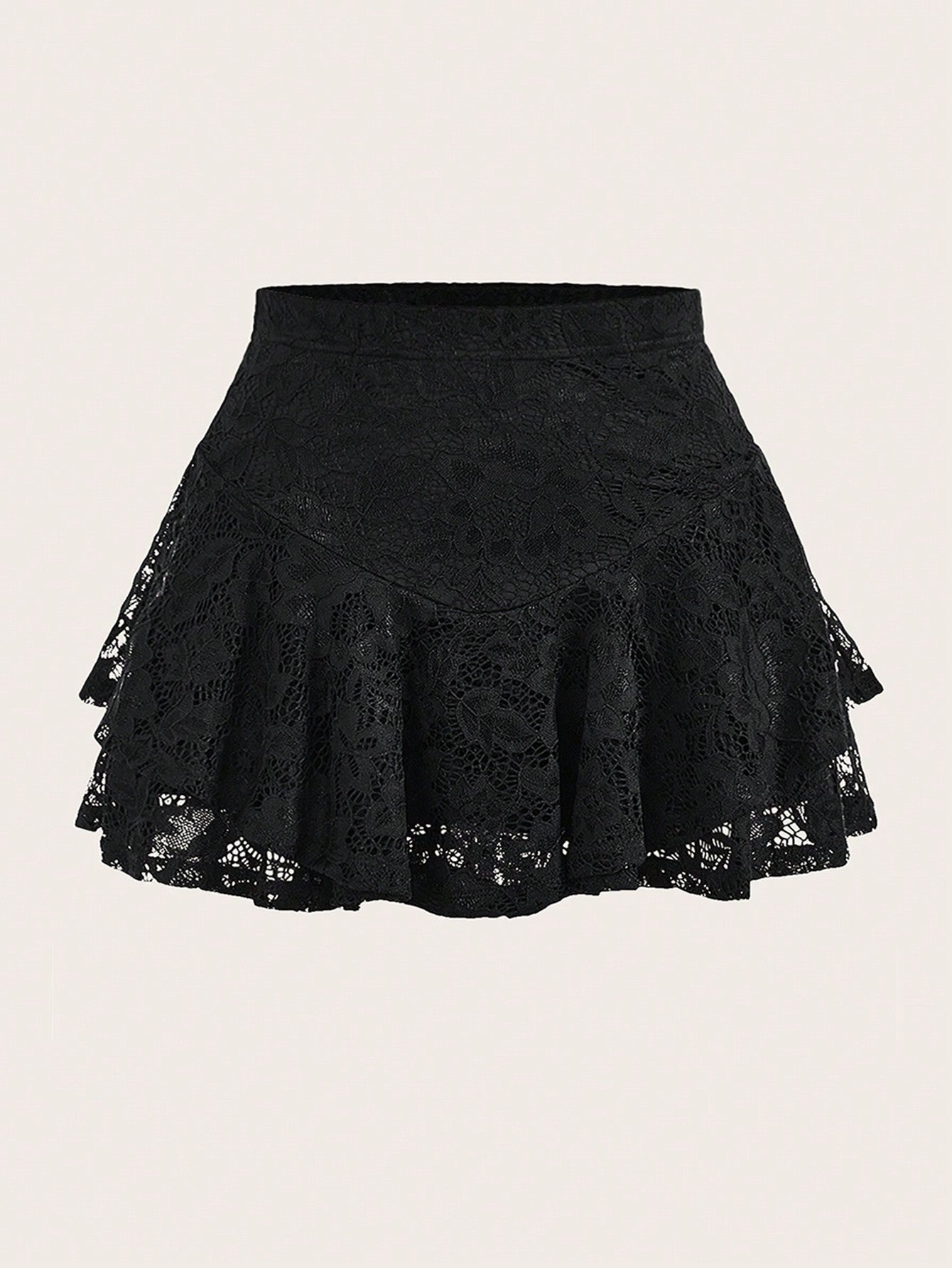 PUNK Plus Size Lace Pleated Fashionable Skirt, School