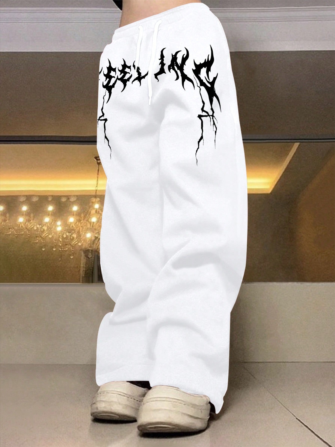 Men's Drawstring Waist Letter Printed Jogger Pants