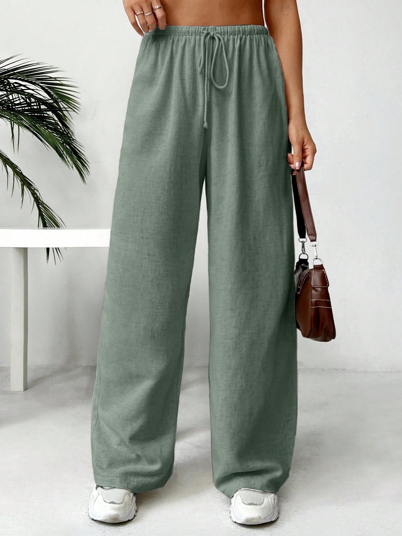 Women's Linen Low Rise Pants