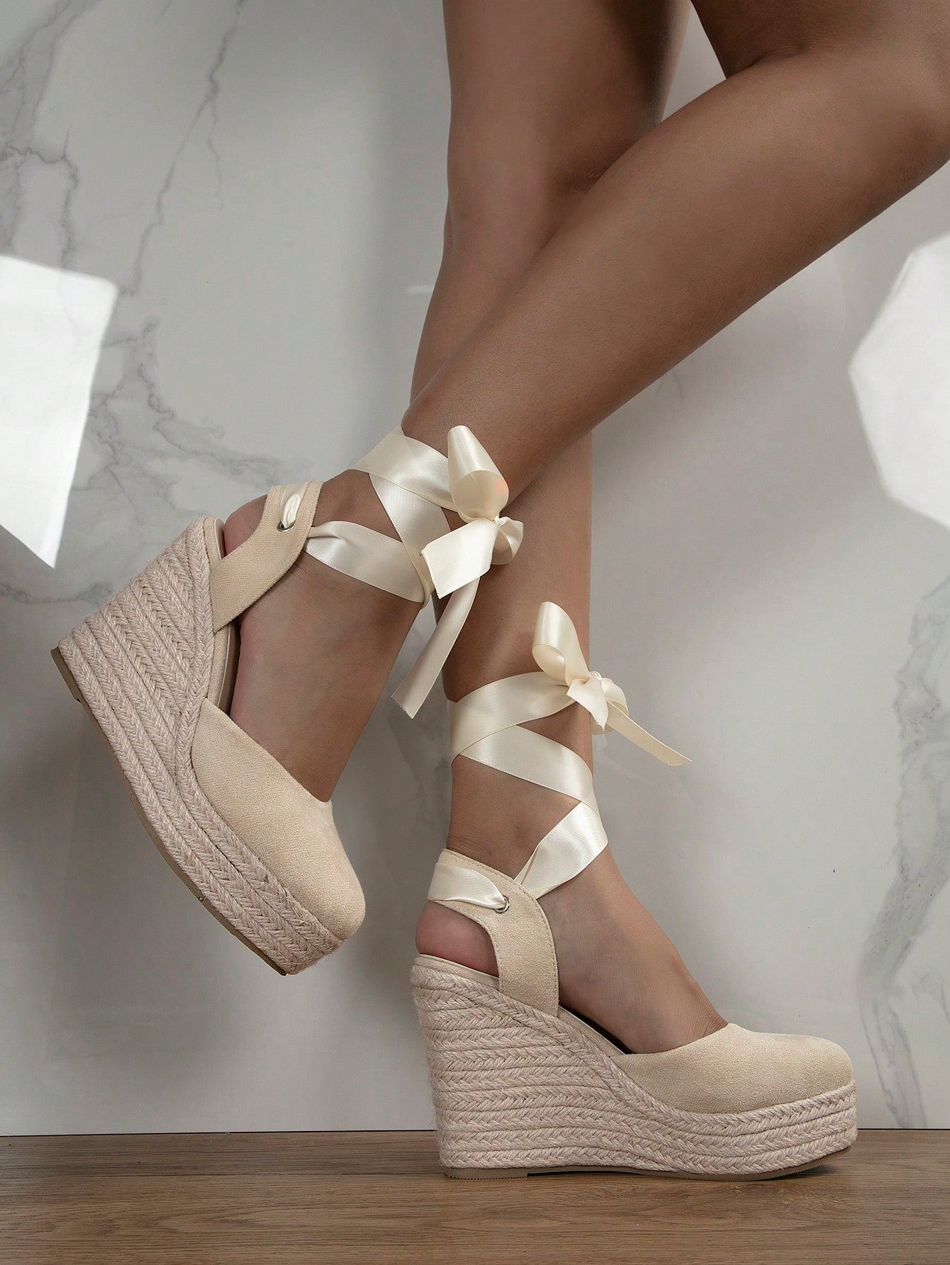 Fashionable New European And American Style Rope Wedges Women's Shoes