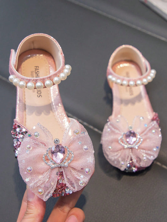 Kids' Flat Shoes With Rhinestone Fashionable Girls' Princess Shoes