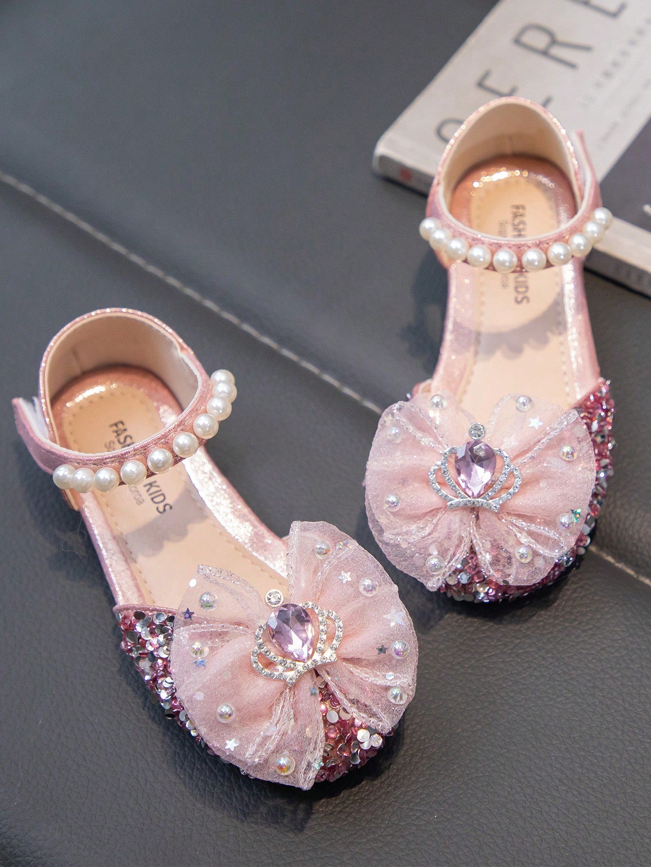 Kids' Flat Shoes With Rhinestone Fashionable Girls' Princess Shoes