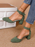 Women's Chunky High-Heeled Shoes, Hollow Out Comfortable Sandals