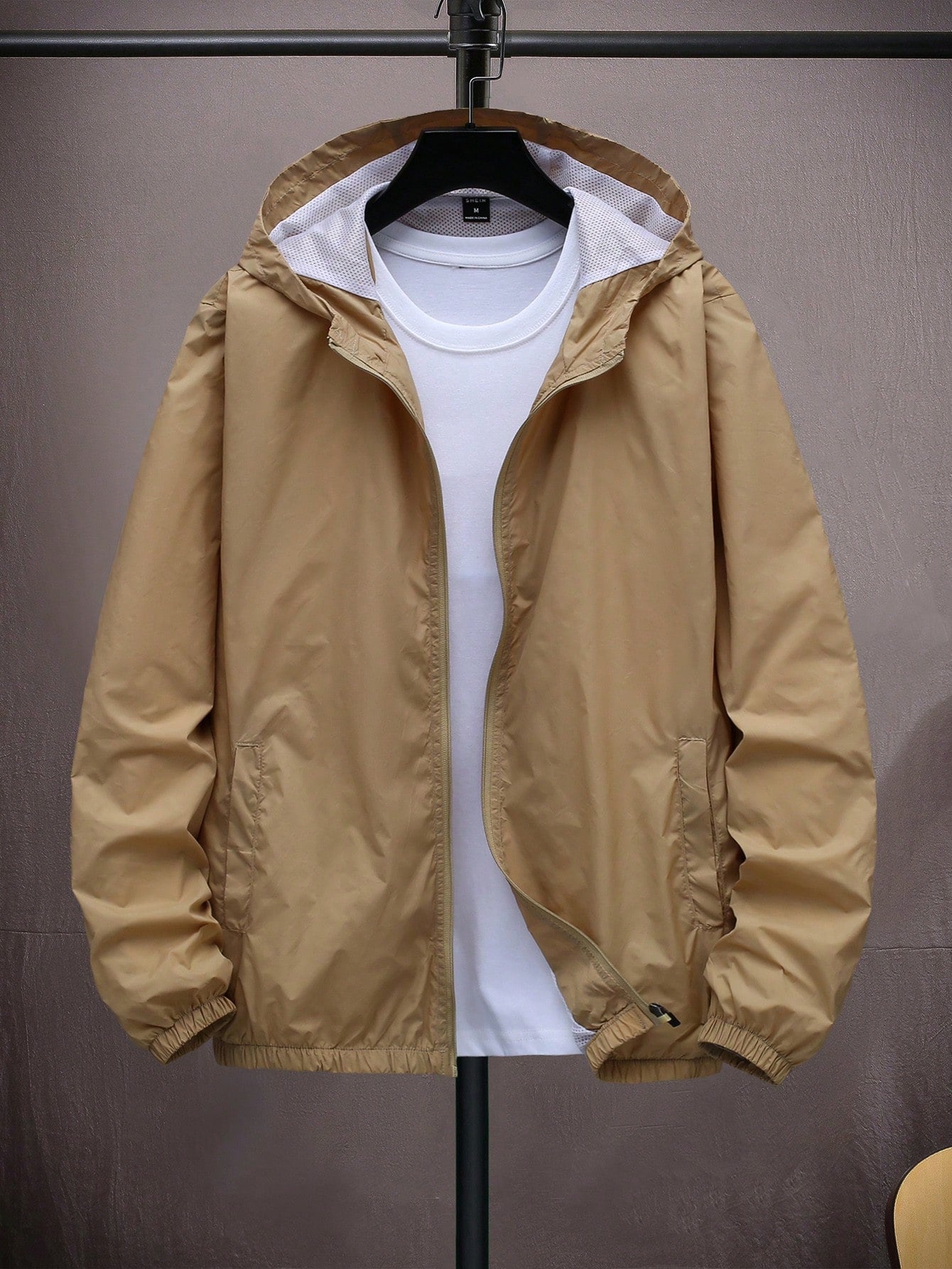 Men Zip Up Hooded Jacket Without Tee