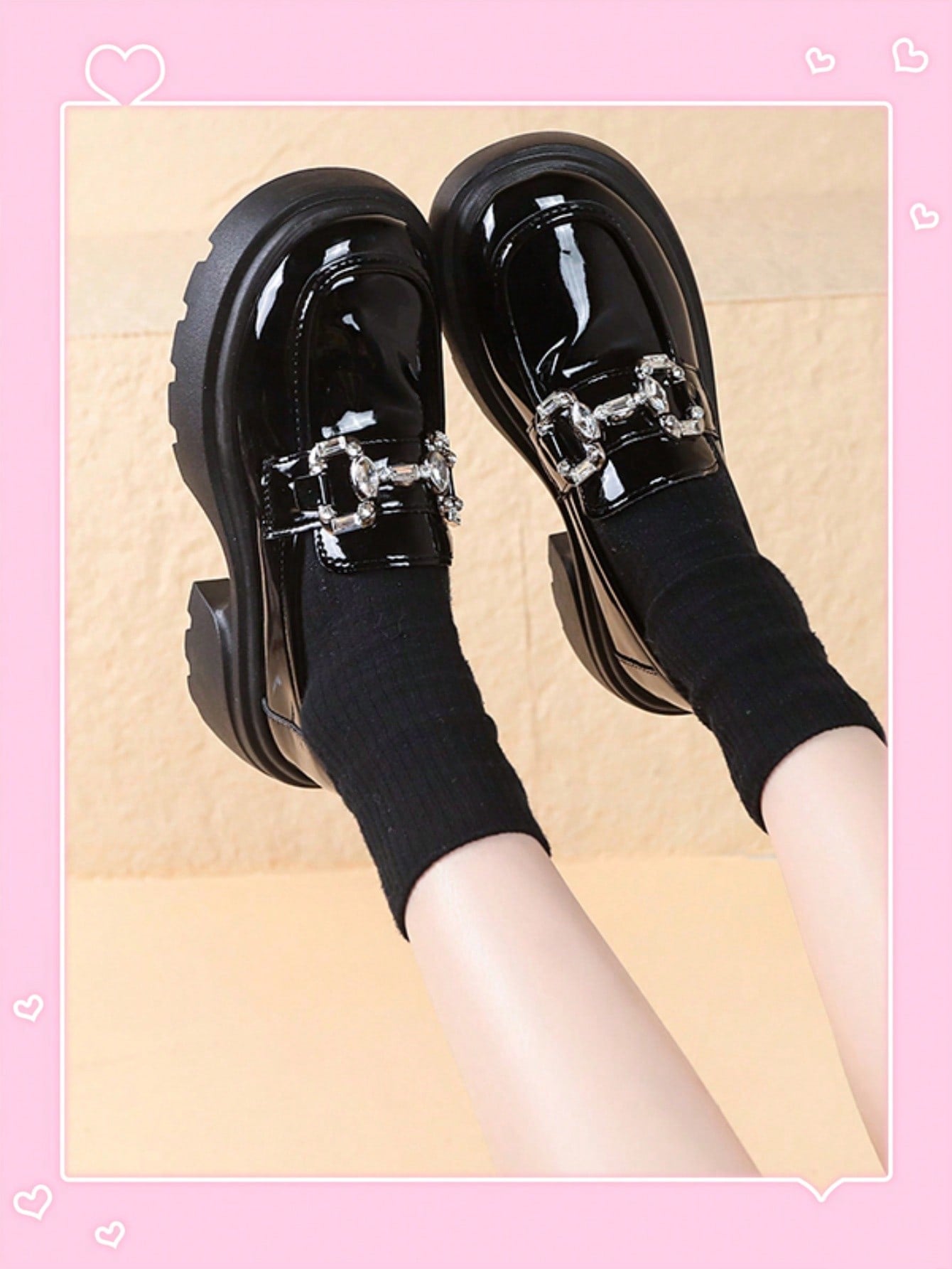 2024 Summer New Women's Black Mary Jane High-Heeled Shoes, Versatile School Style Chunky Shoes