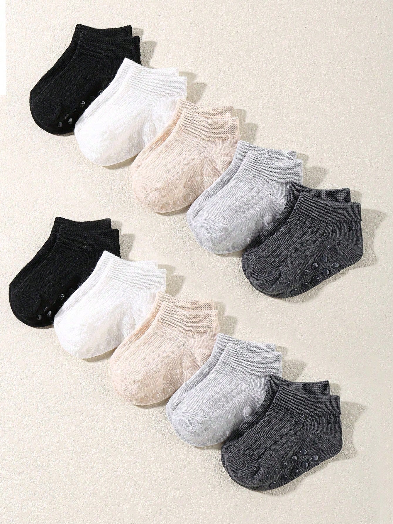 10 Pairs Baby Infant Solid Color Short Socks