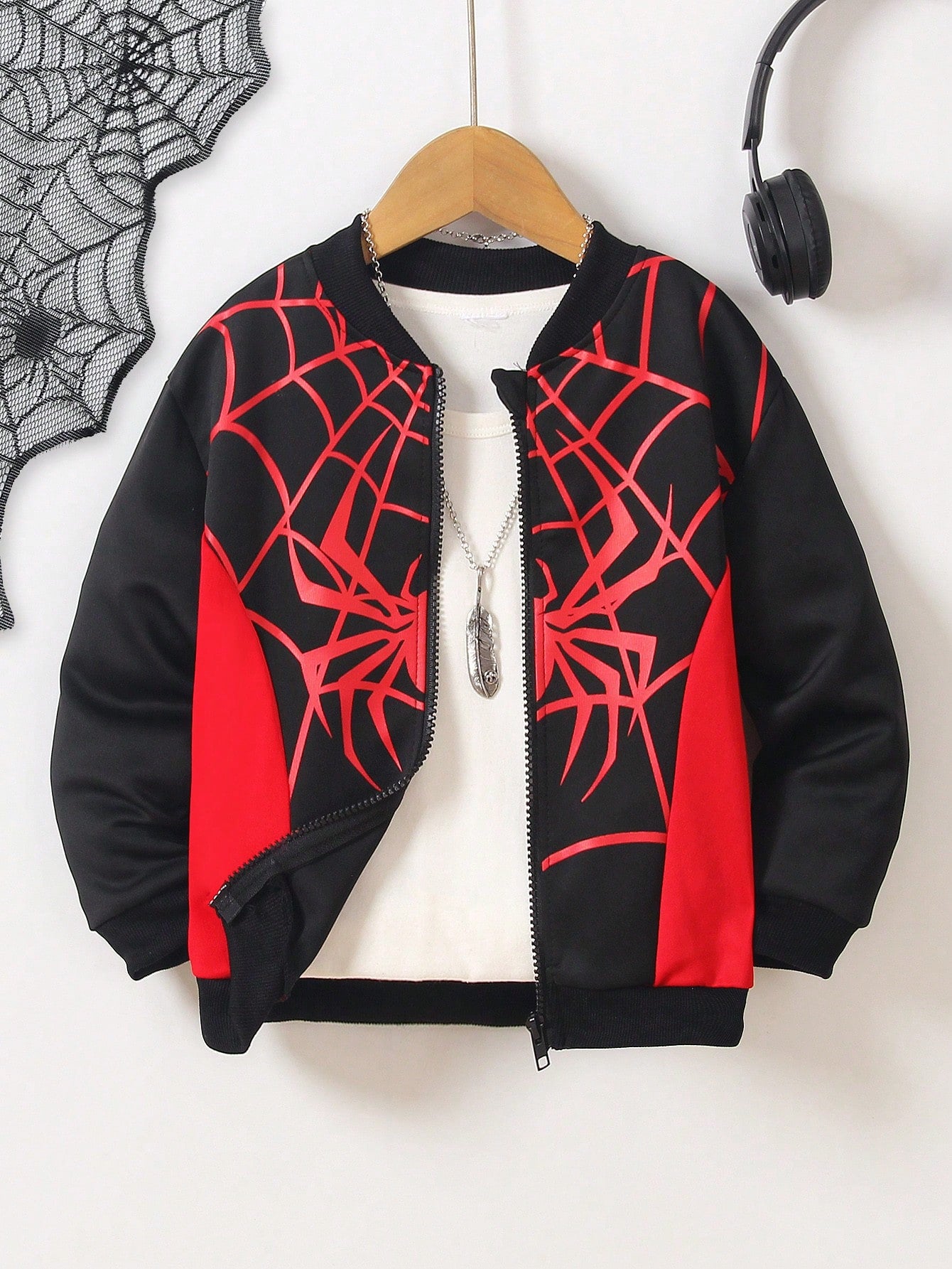 Young Boy Casual, Cute, Sporty, Fashionable Street Style Zipper Jacket For Spring And Autumn