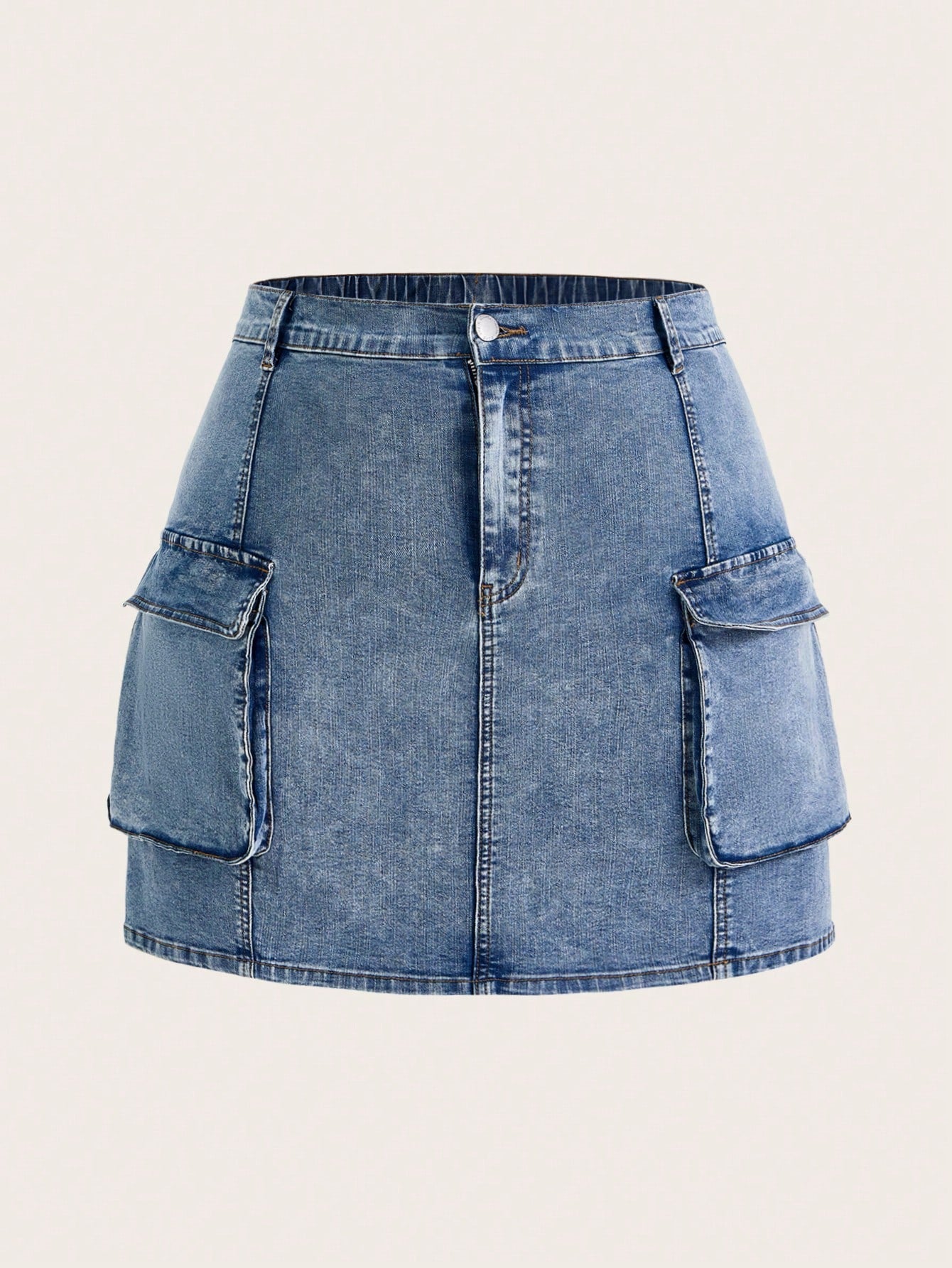 Women's Plus Size Casual Denim Mini Skirt