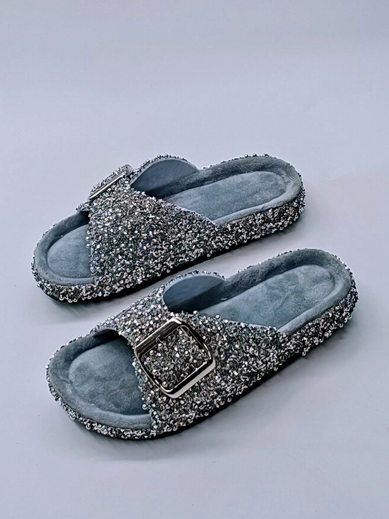 New Rhinestone Sequin Flat Beach Women's Casual House Slippers Outdoor Printed Party Cute Sandals