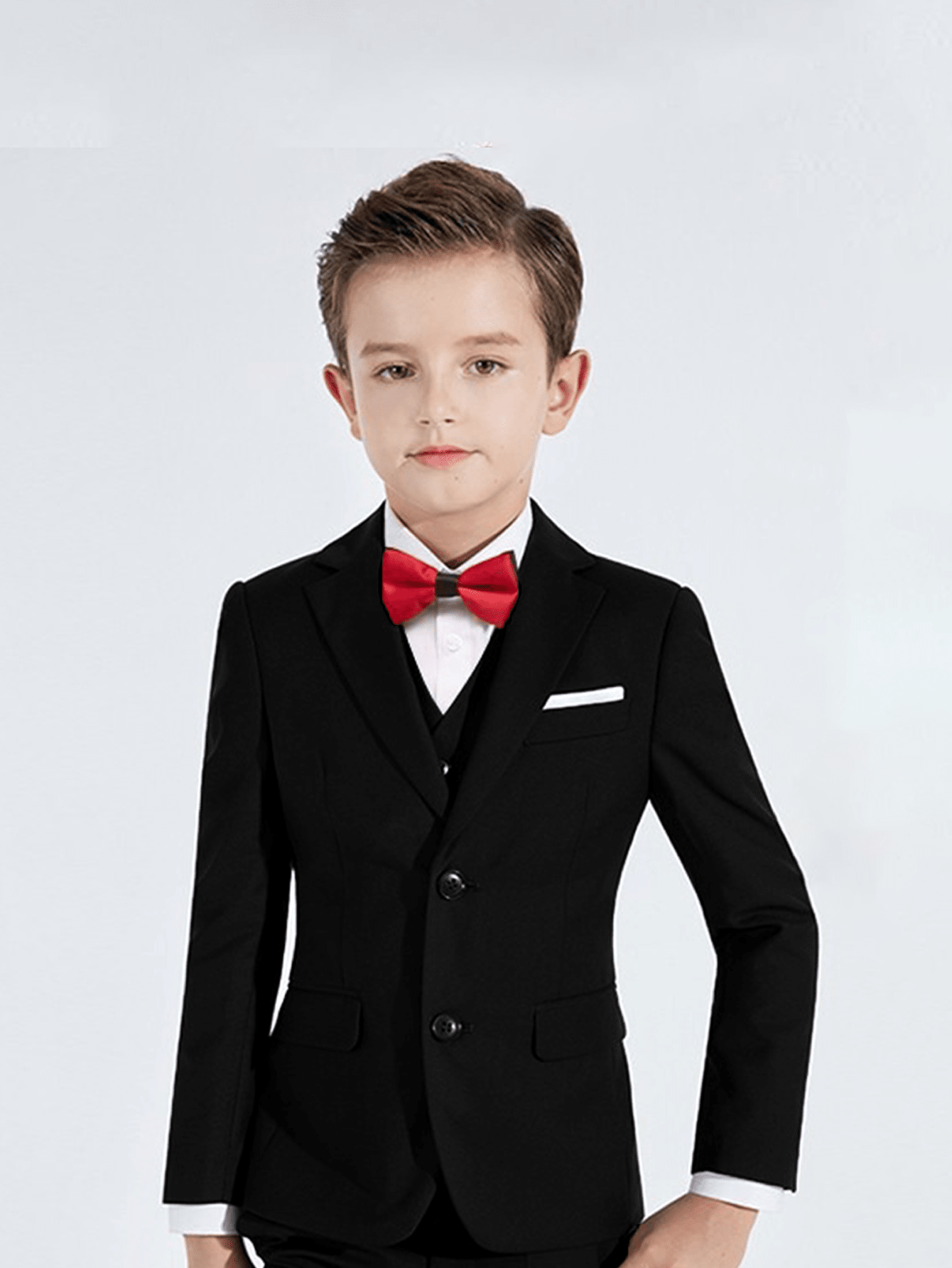 Tween Boy Lapel Collar Single Breasted Placket Blazer