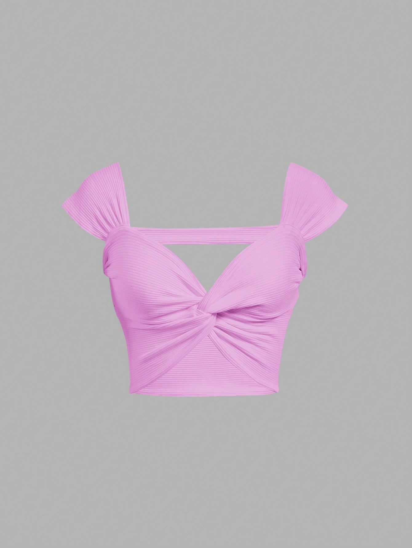 Twist Front Open Back Crop Top