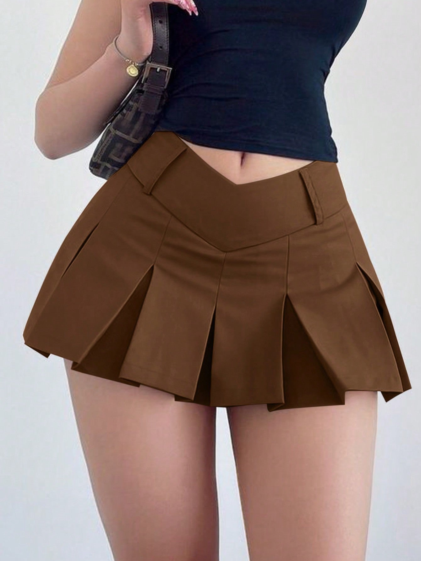 Plus Size Low V Waist Ruffled Skirt