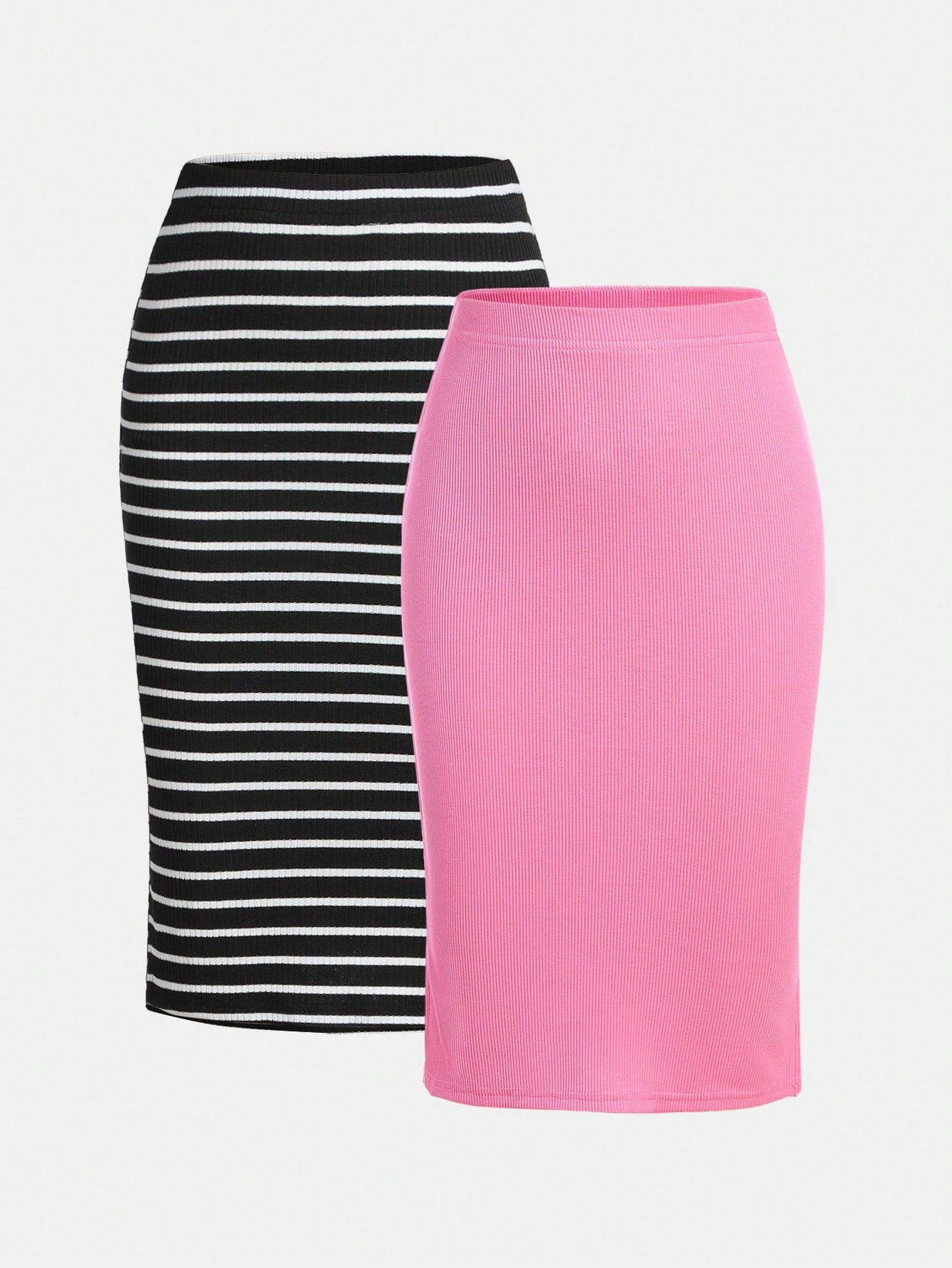 Tween Girl 2pcs Striped Print Skirt