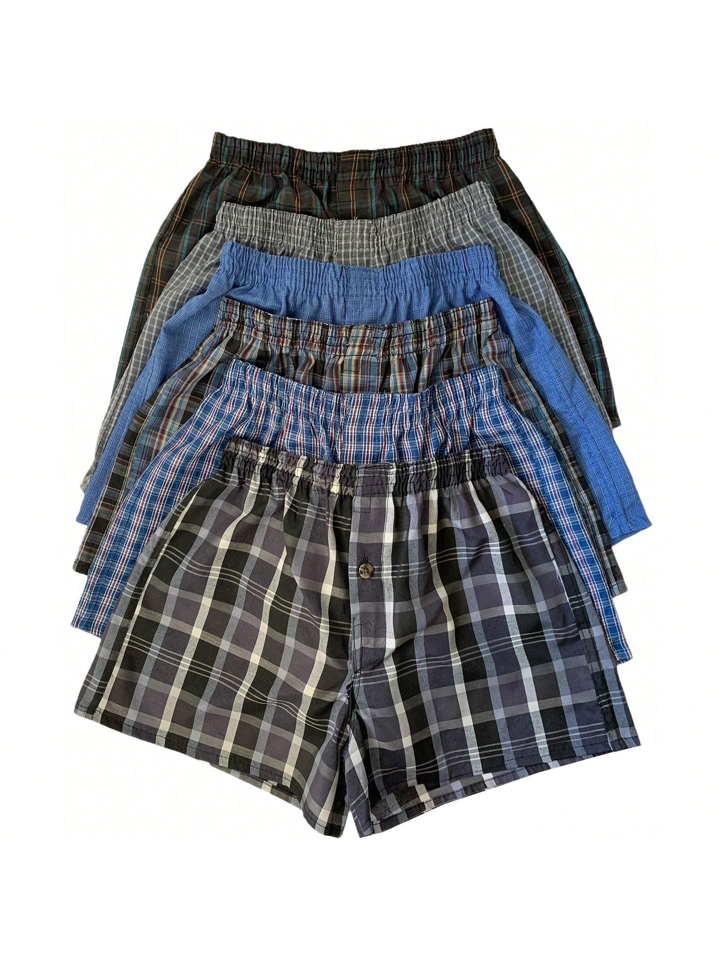 Tween Boy Pack Of 3 Or 6 Assorted Cotton-Blend Tartan Patterned Boxer Shorts