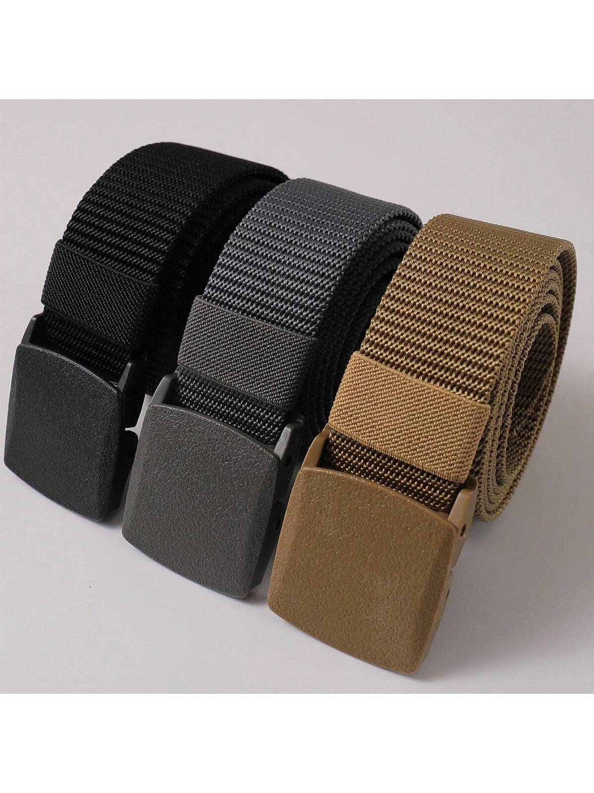 3pcs Children's Auto Buckle Belts, Unisex Fashionable Minimalist Waist Belts For Daily Life Decoration And Wear