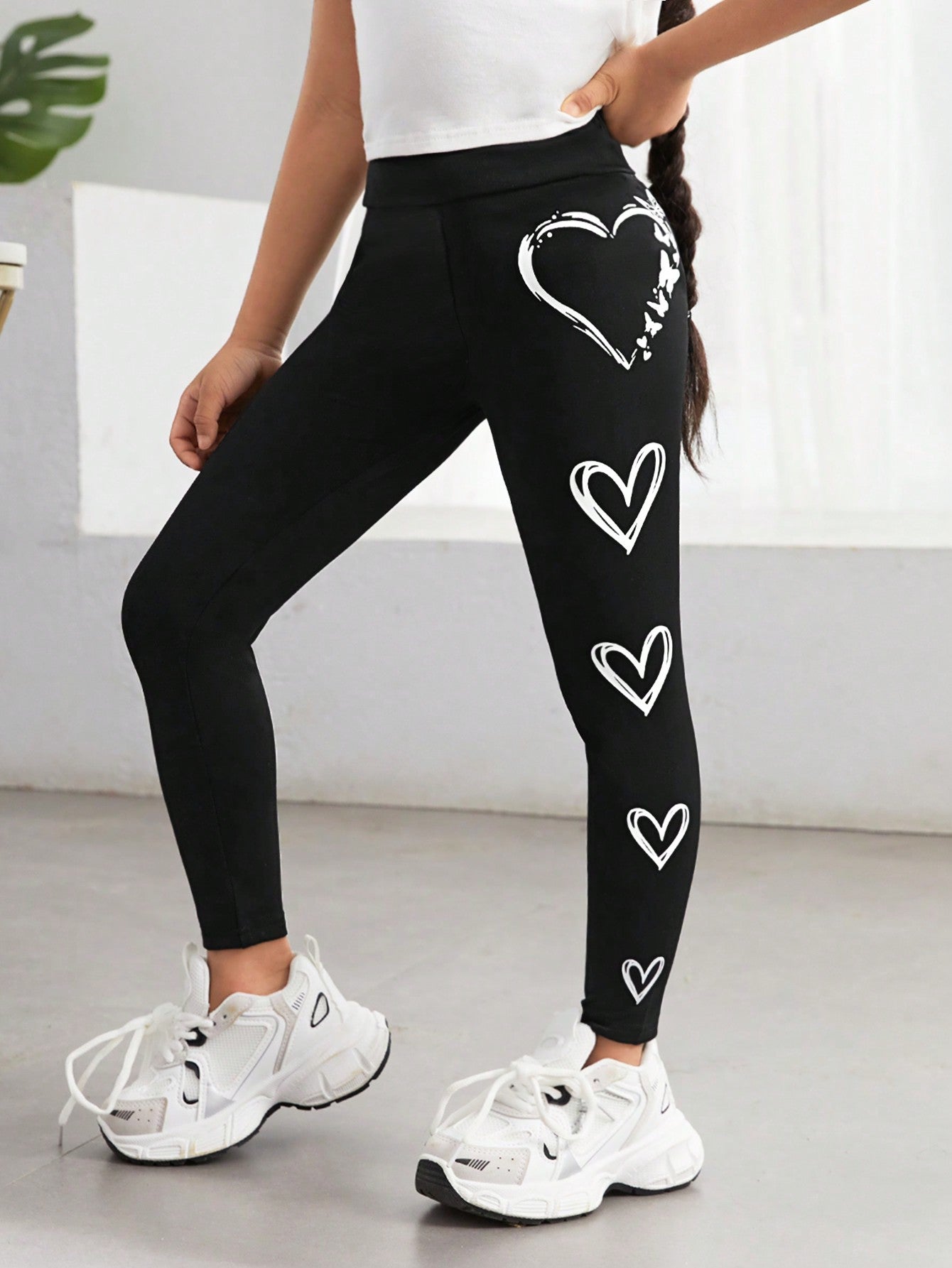 Young Girl Sporty & Cool Knitted High Elasticity Leggings For Spring/Summer