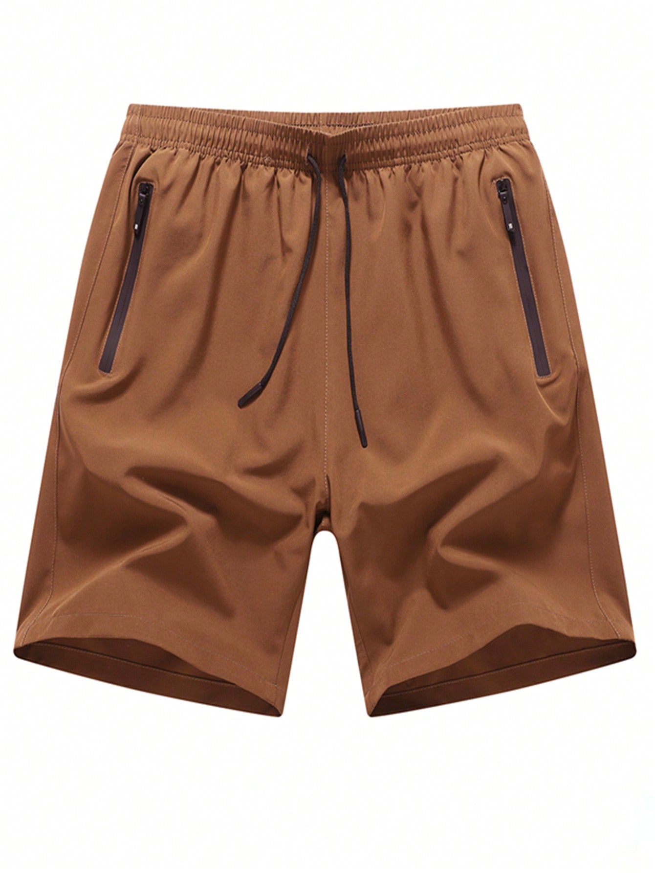 Loose Men's Drawstring Waist Shorts With Zippered Pockets