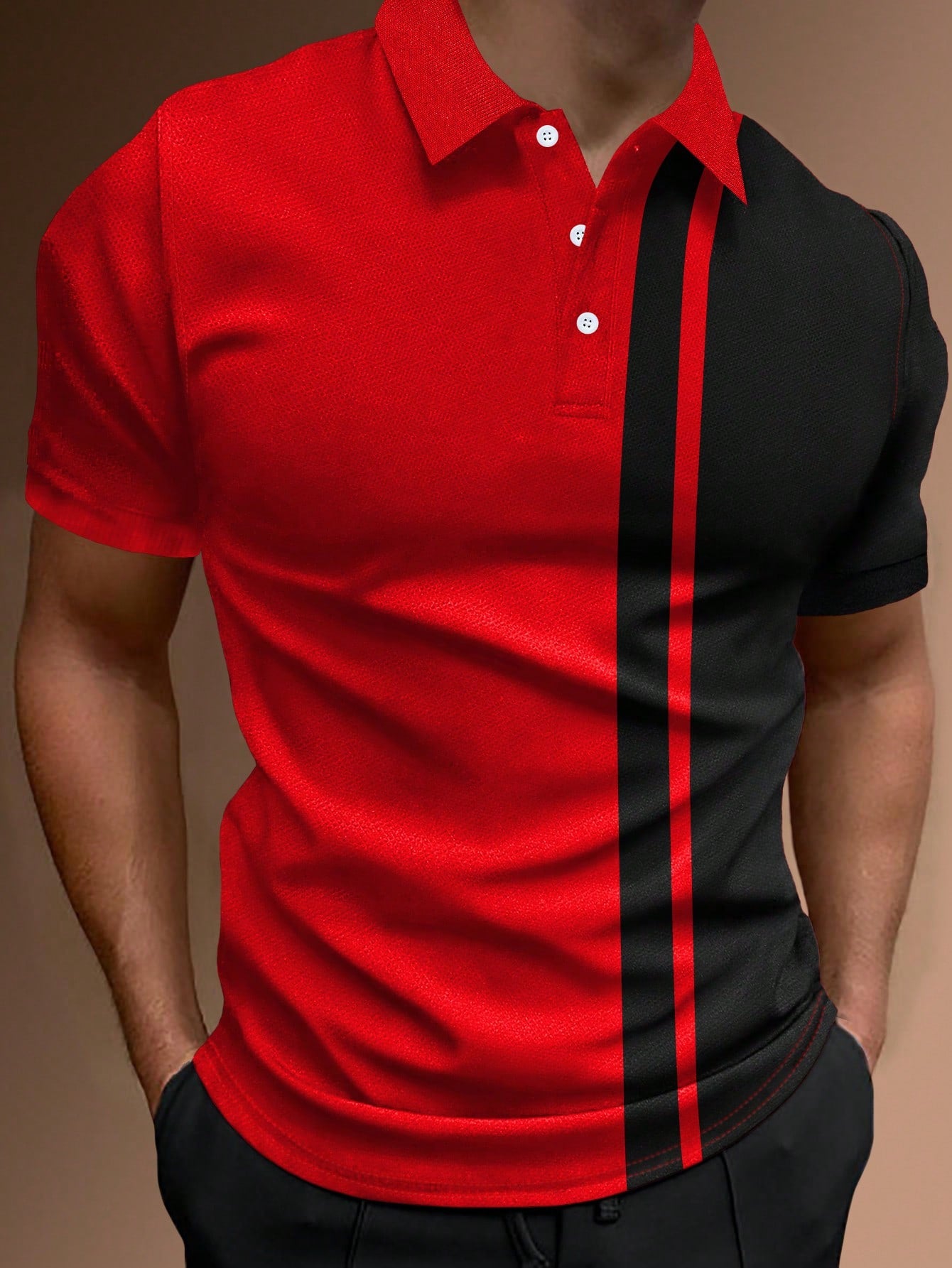 Men's Color Block Polo Shirt