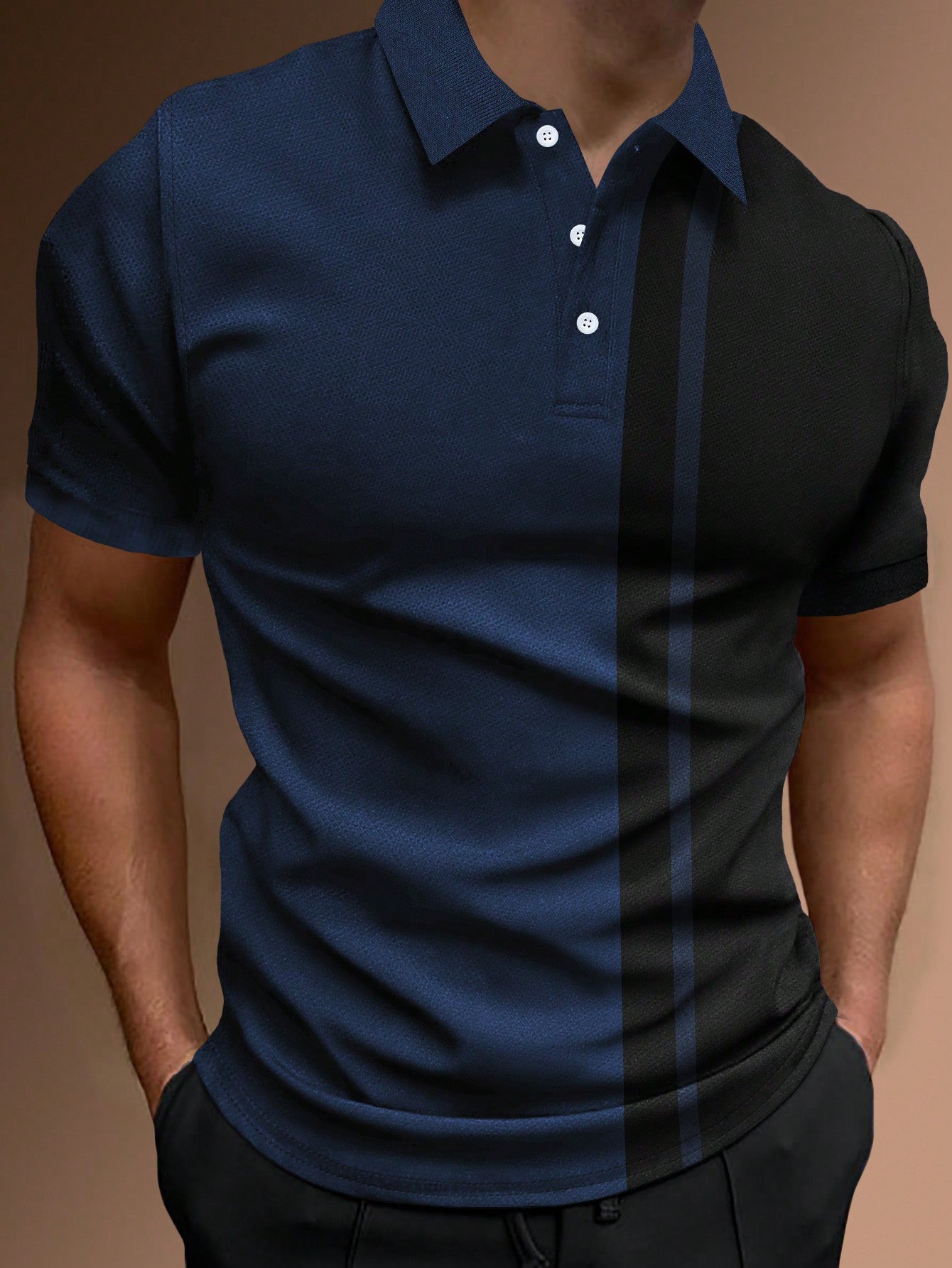 Men's Color Block Polo Shirt