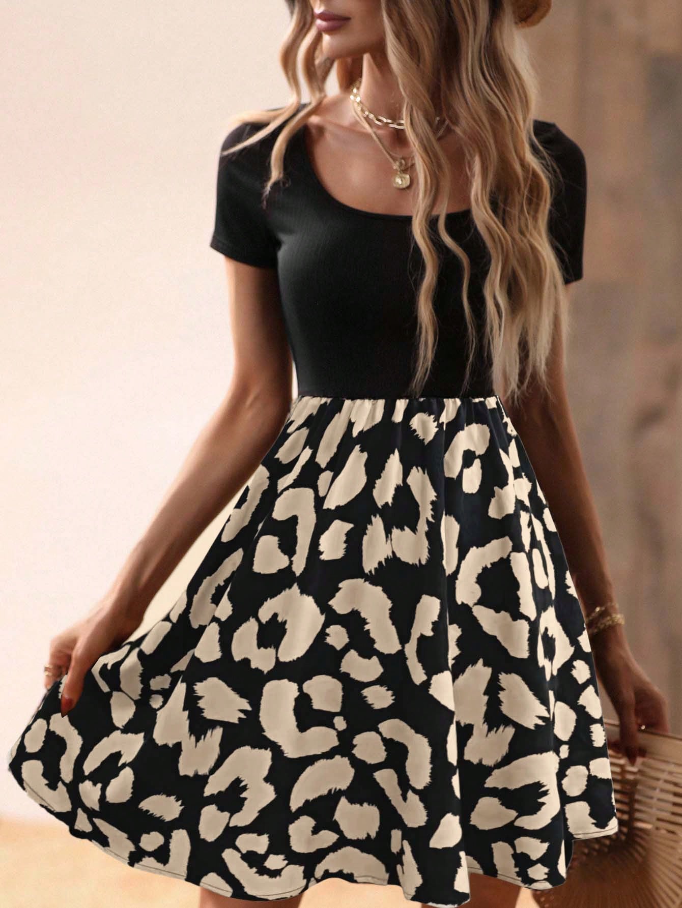 Floral Print Scoop Neck Dress