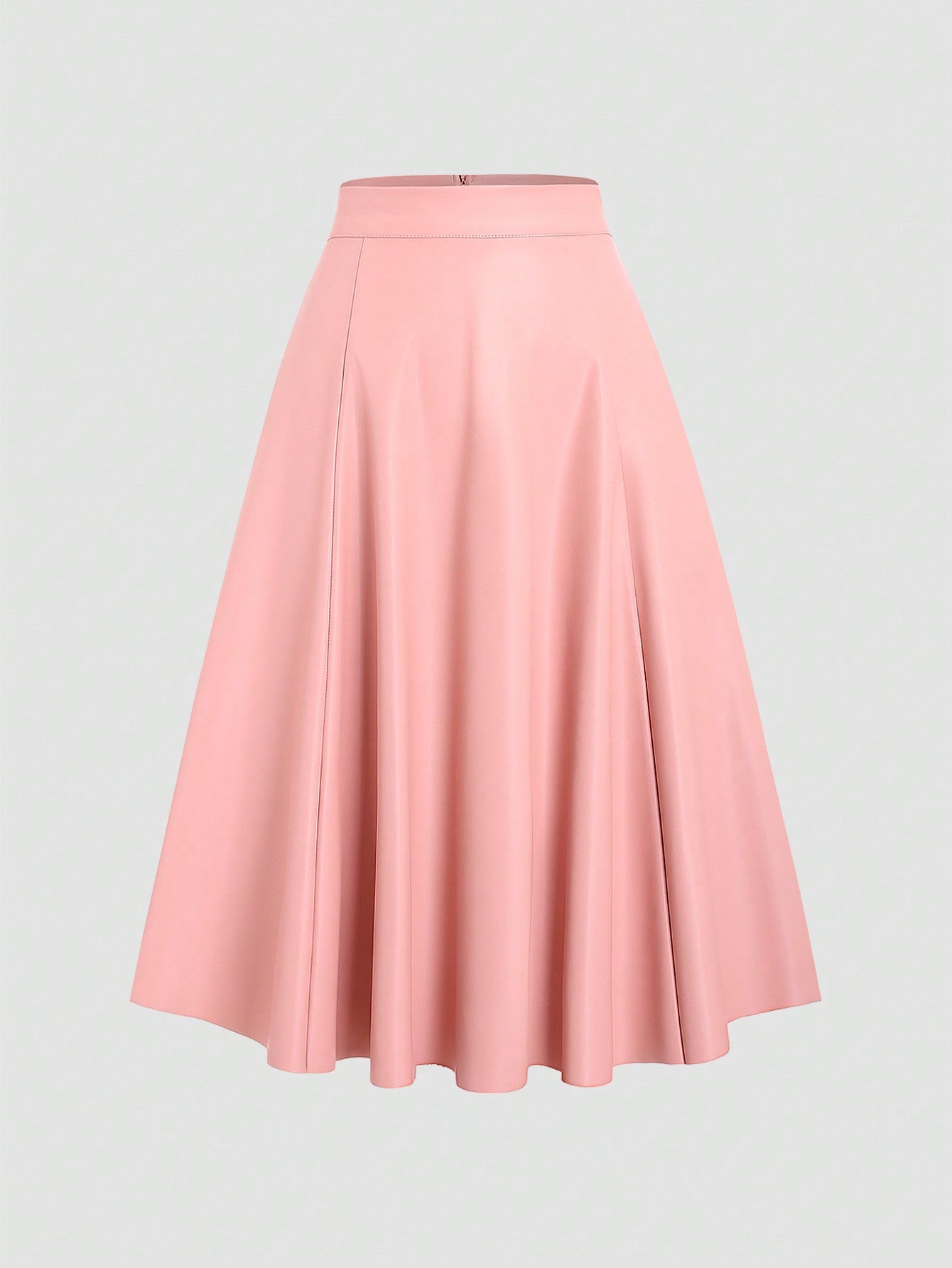 High Waist Slant Pocket PU Skirt