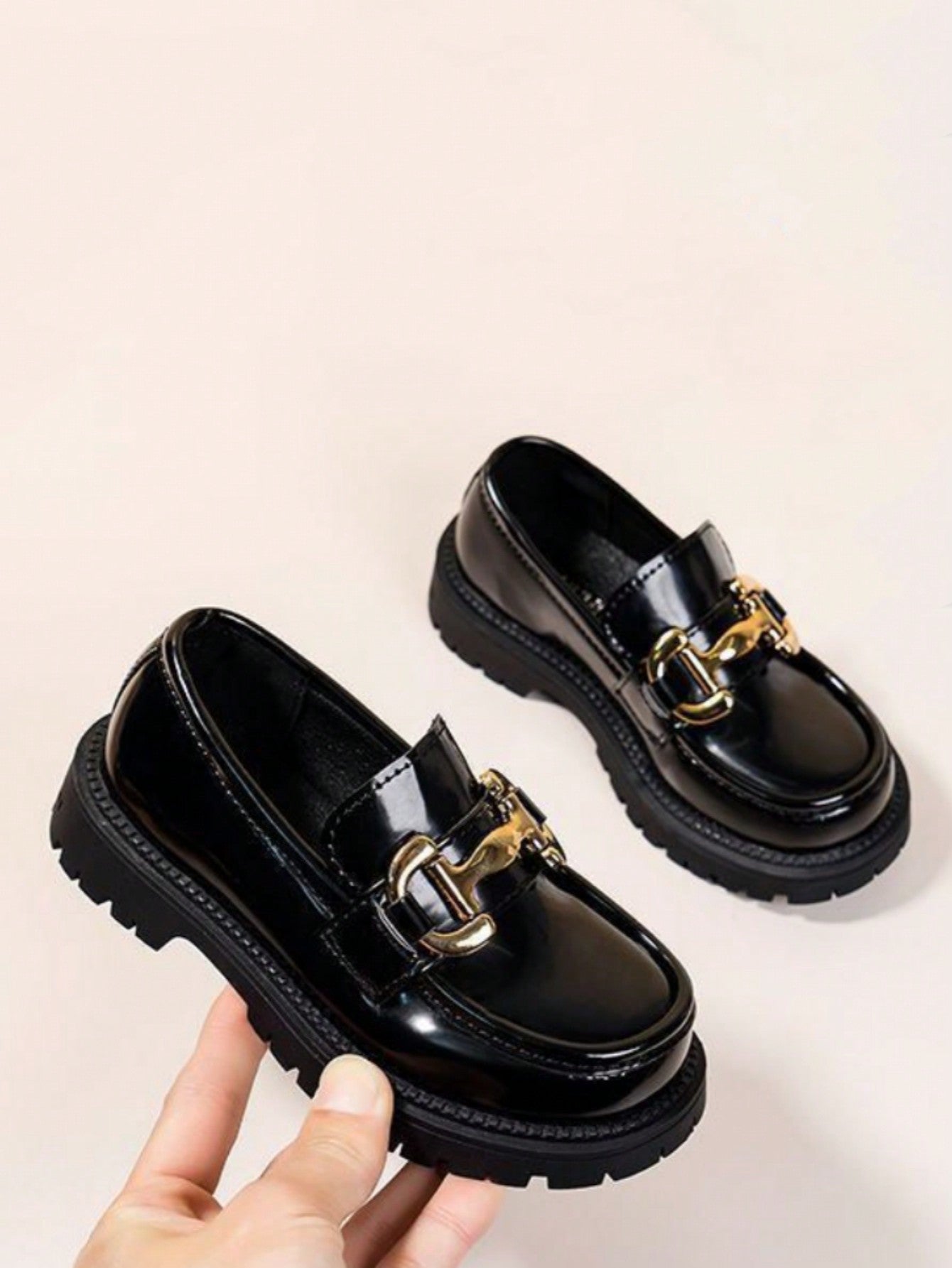 Girls' New Style Princess Shoes With Thick Bottom And Low Cut, Non-Slip, Fashionable, Comfortable Leather Shoes For Autumn And Spring