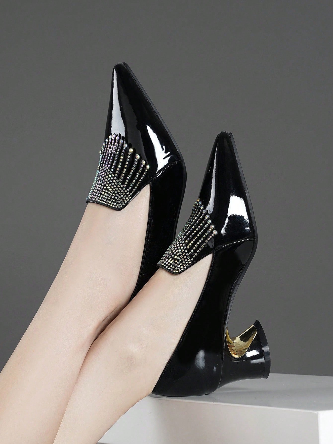 Comfortable Pointed Toe High Heel Shoes With Rhinestone Decoration For Women