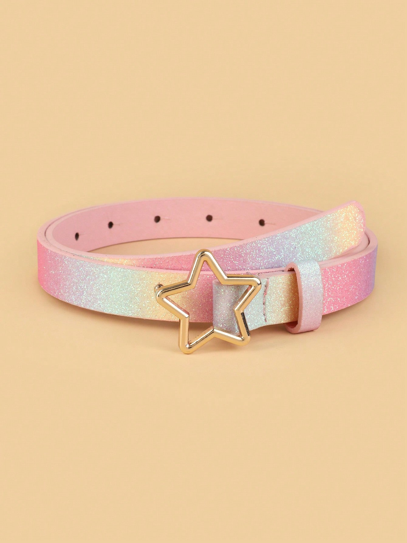 Children's New Gold Star Buckle High-Quality PU Belt For Jeans & Overalls Decoration