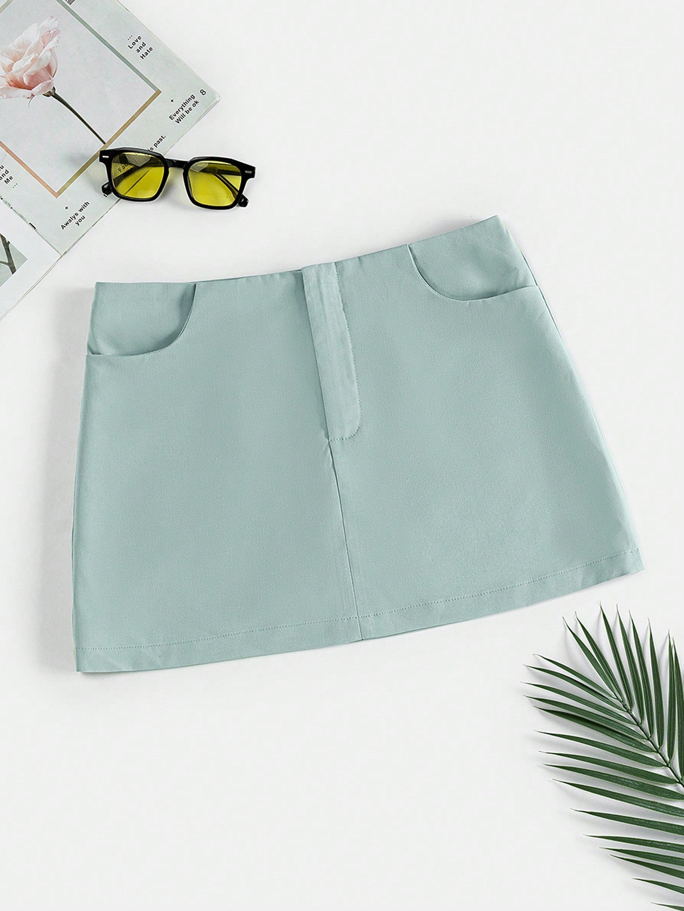 Summer Going Out Low Waist Solid Straight Grey Mini Skirt