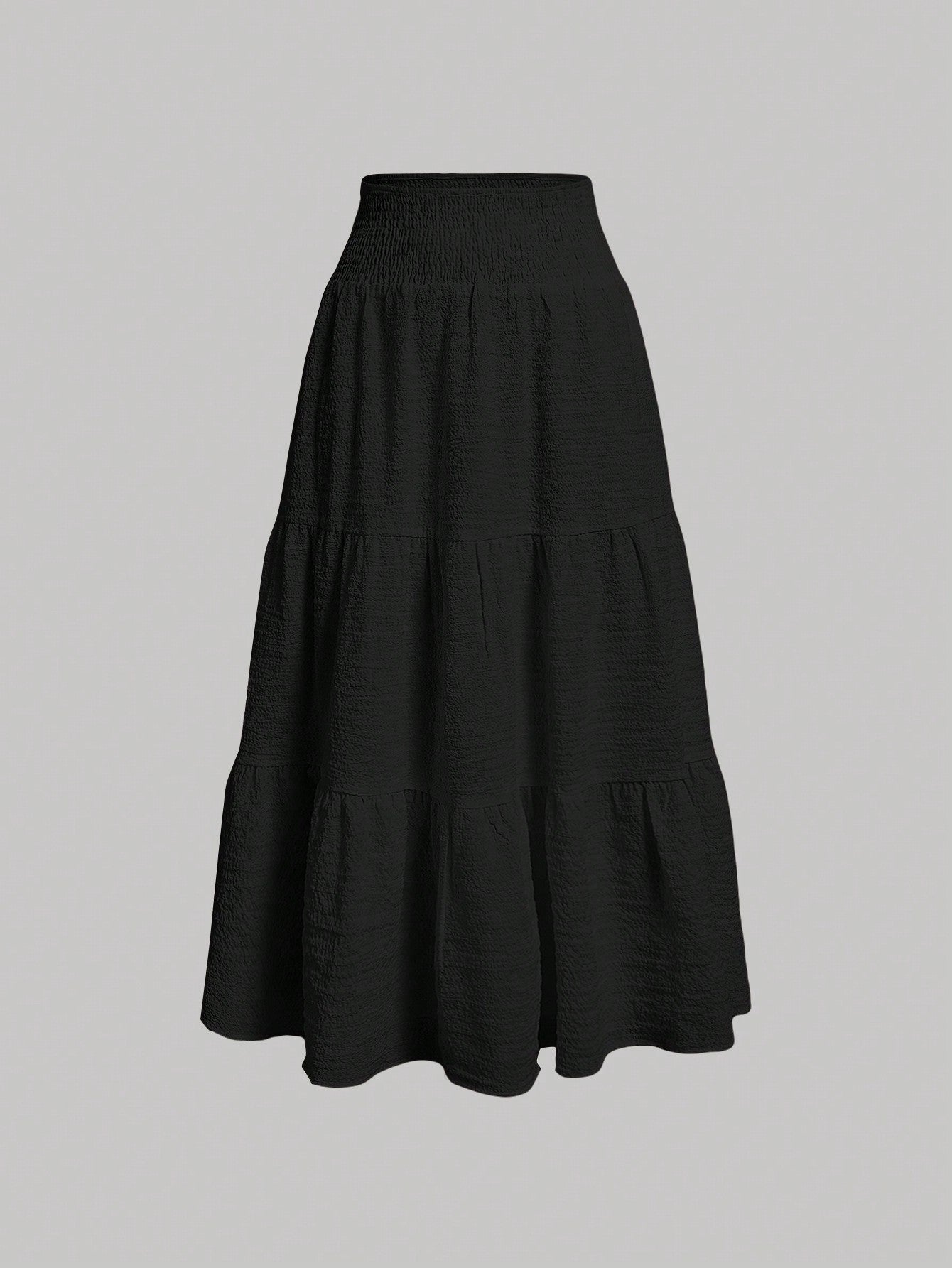 Solid Ruffle Hem Skirt