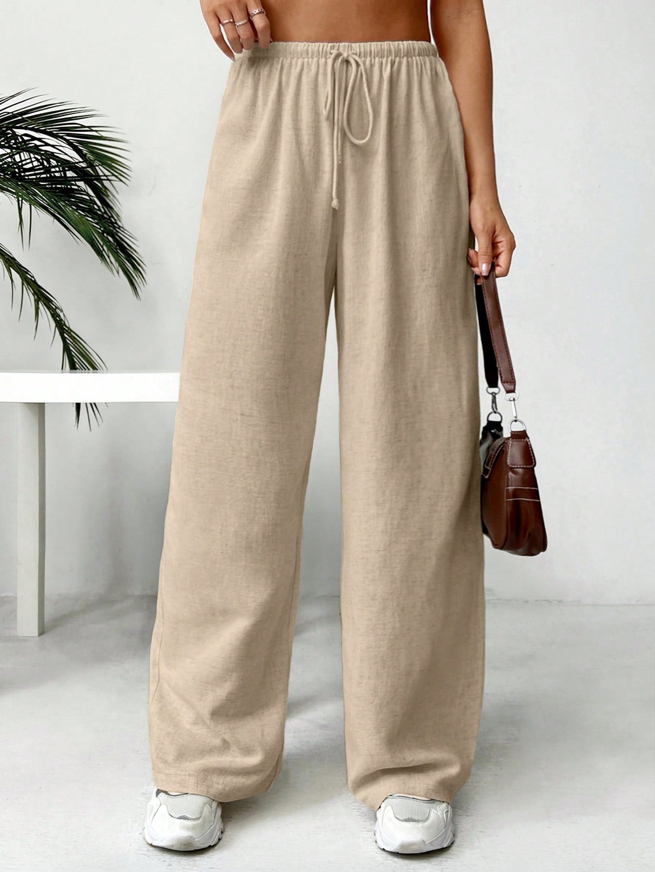 Women's Linen Low Rise Pants