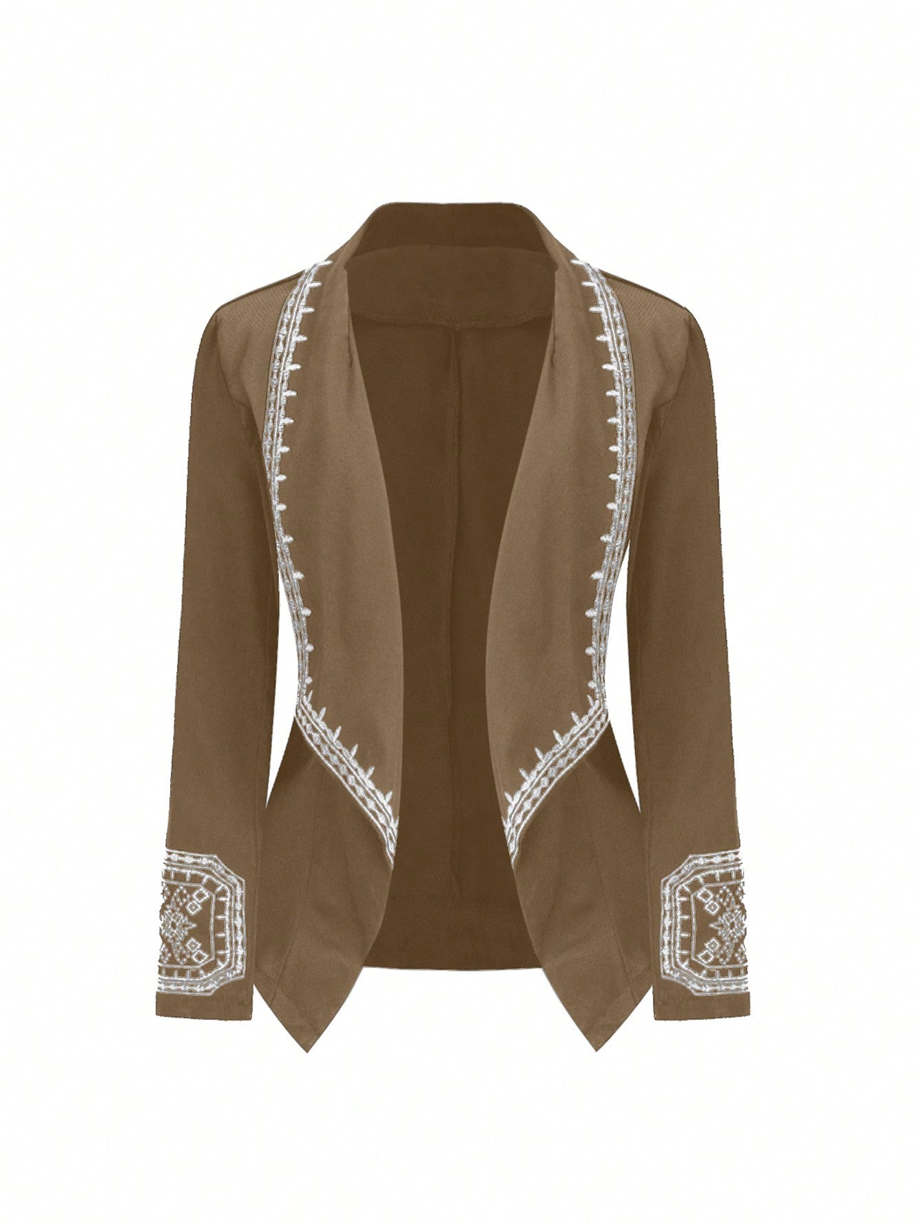 Plus Size Embroidered Cape Collar Blazer Jacket