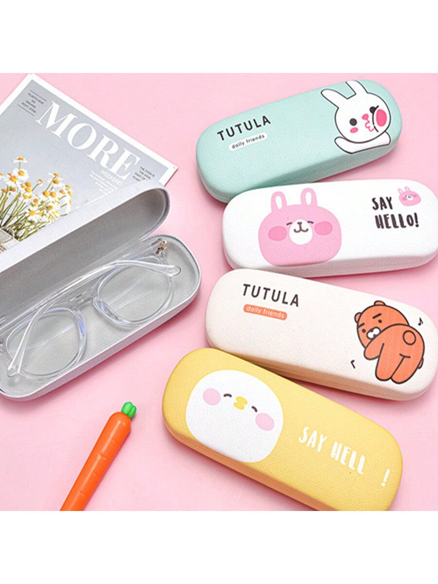 Cartoon Anime Pattern Eyeglass Case, Fashionable Compact & Portable Anti-Pressure Glasses Box For Student & Child With Myopia