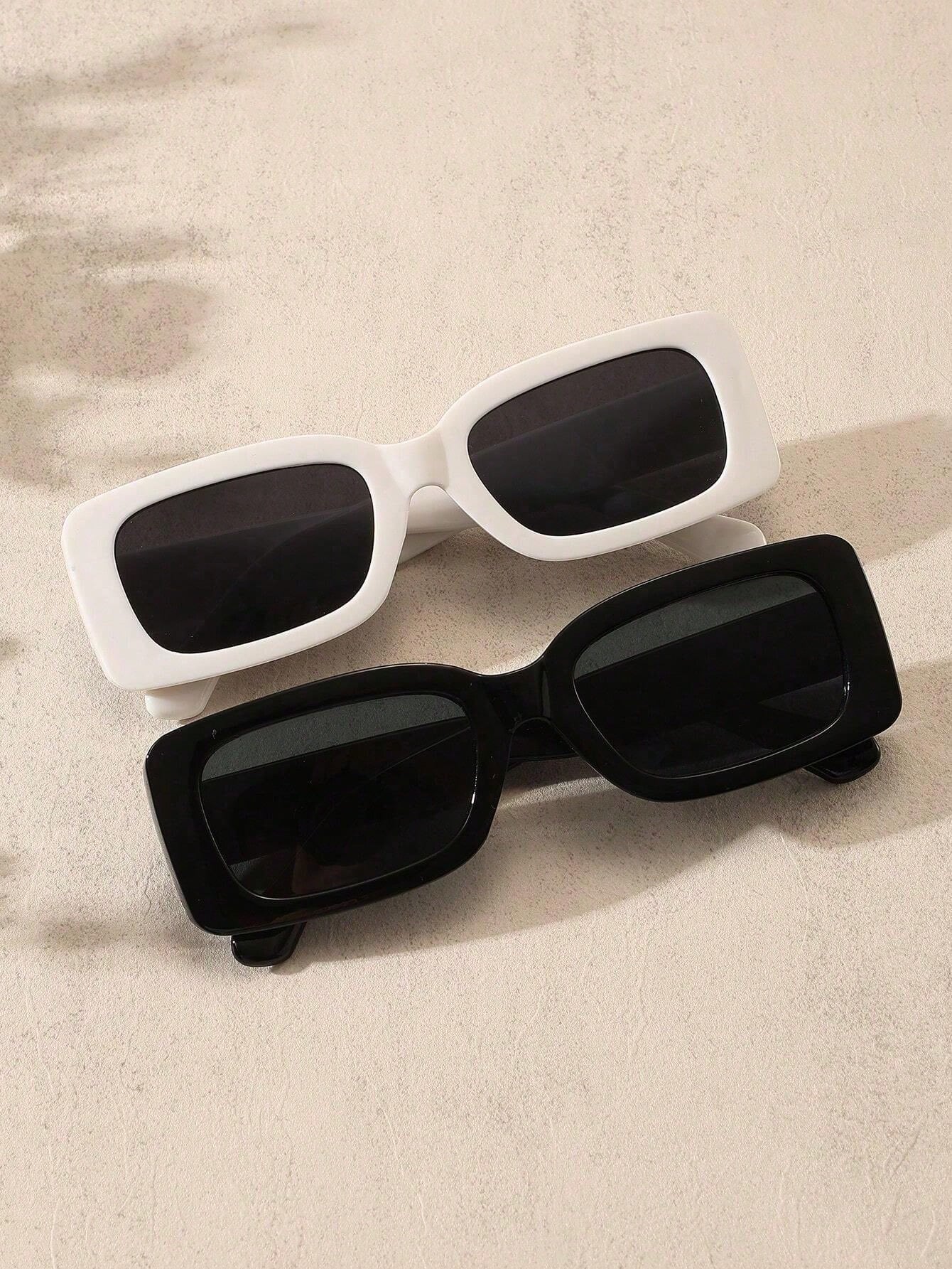 2 Pairs Of Fashionable Square Glasses For Teens, Suitable For Daily Wear