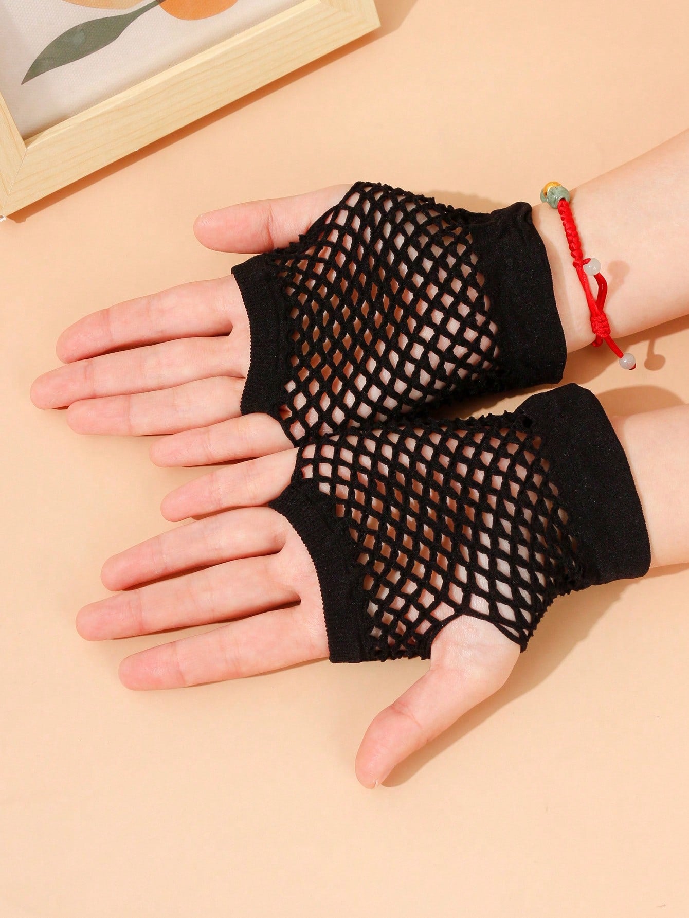 6-16 Years Old Children's European & American Style Hollow Out Mesh Net Gloves