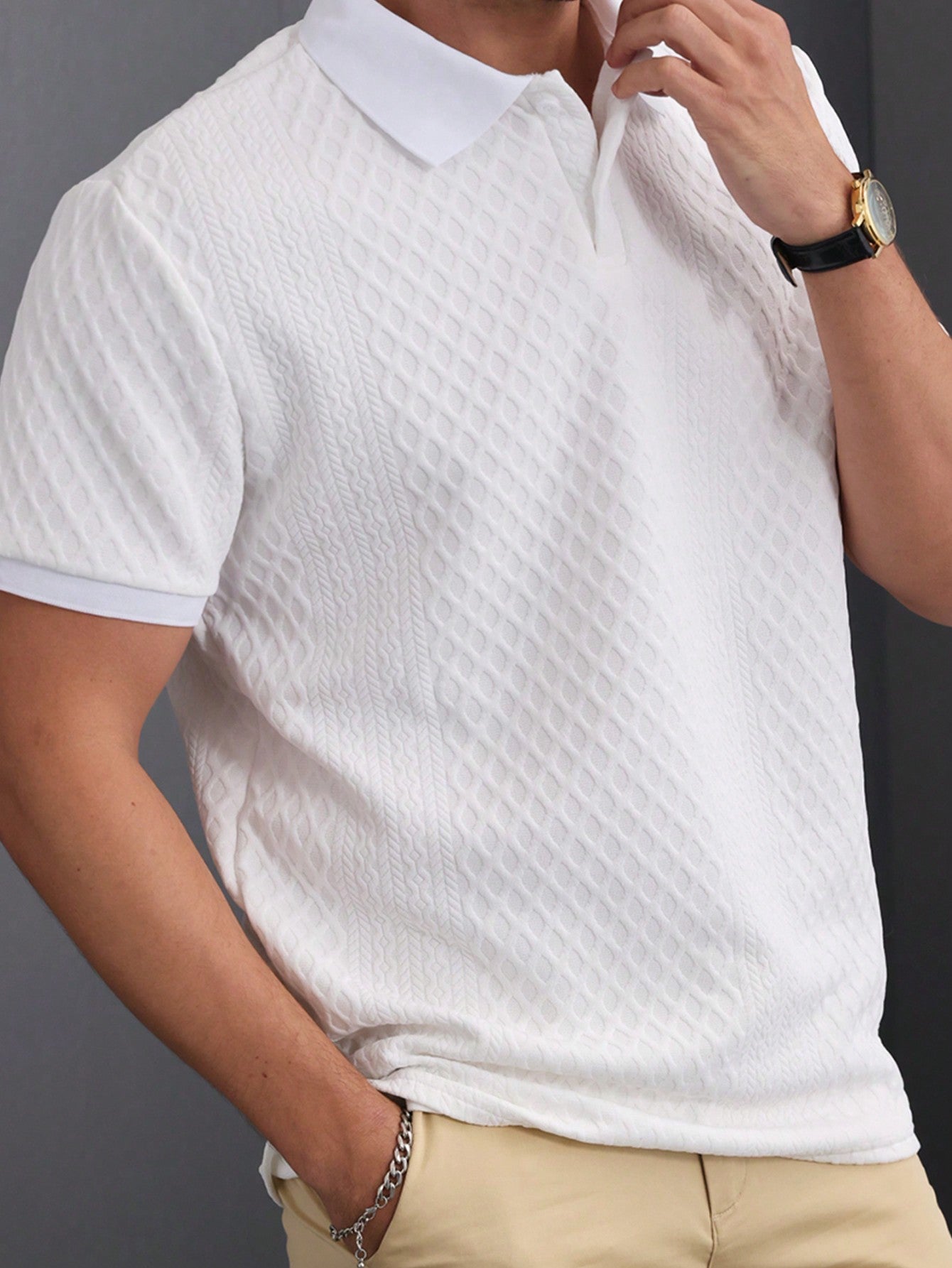 Men's Summer Solid Color Short Sleeve Casual Commute Polo Shirt