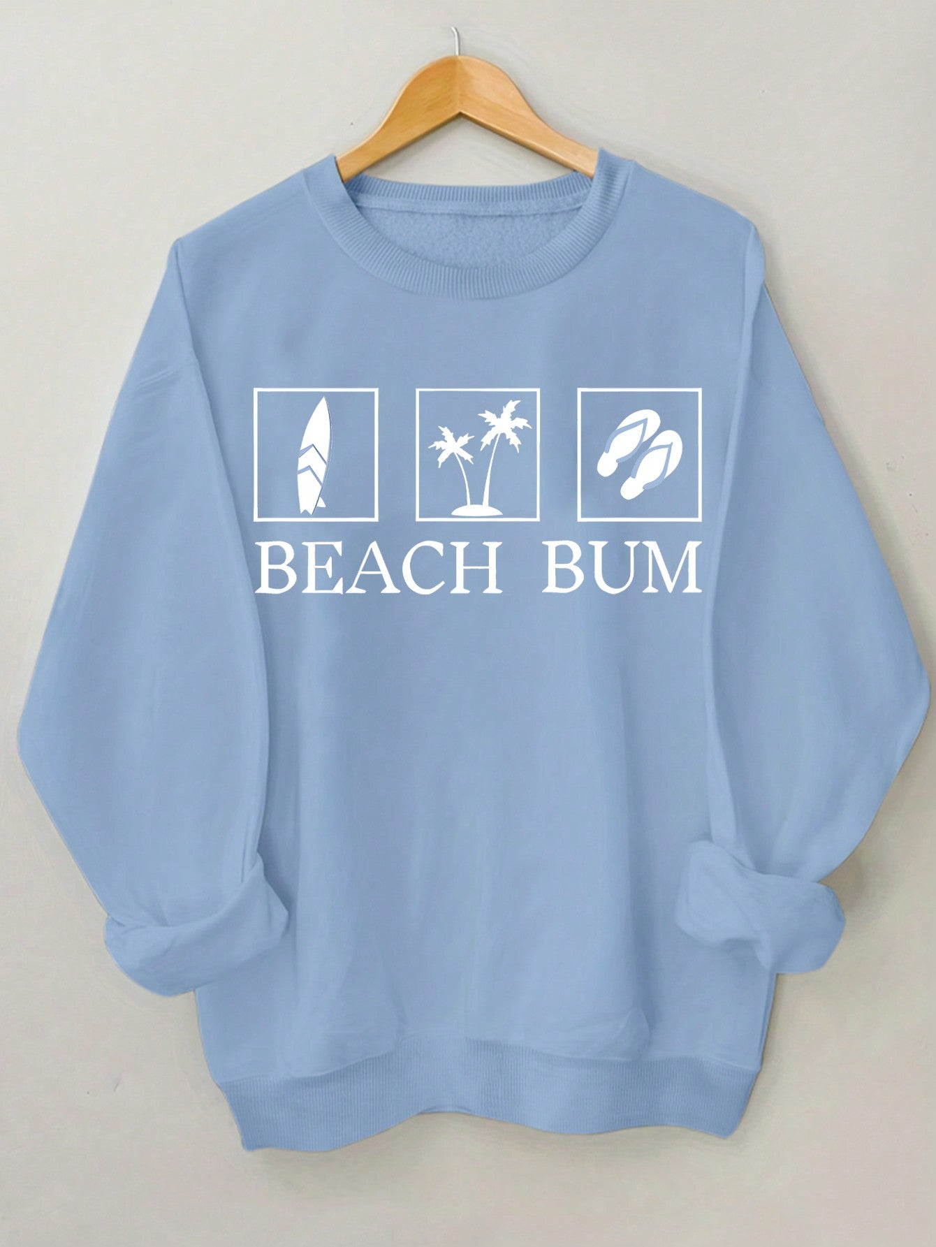 Casual Loose Fit Round Neck Letter Print Sweatshirt