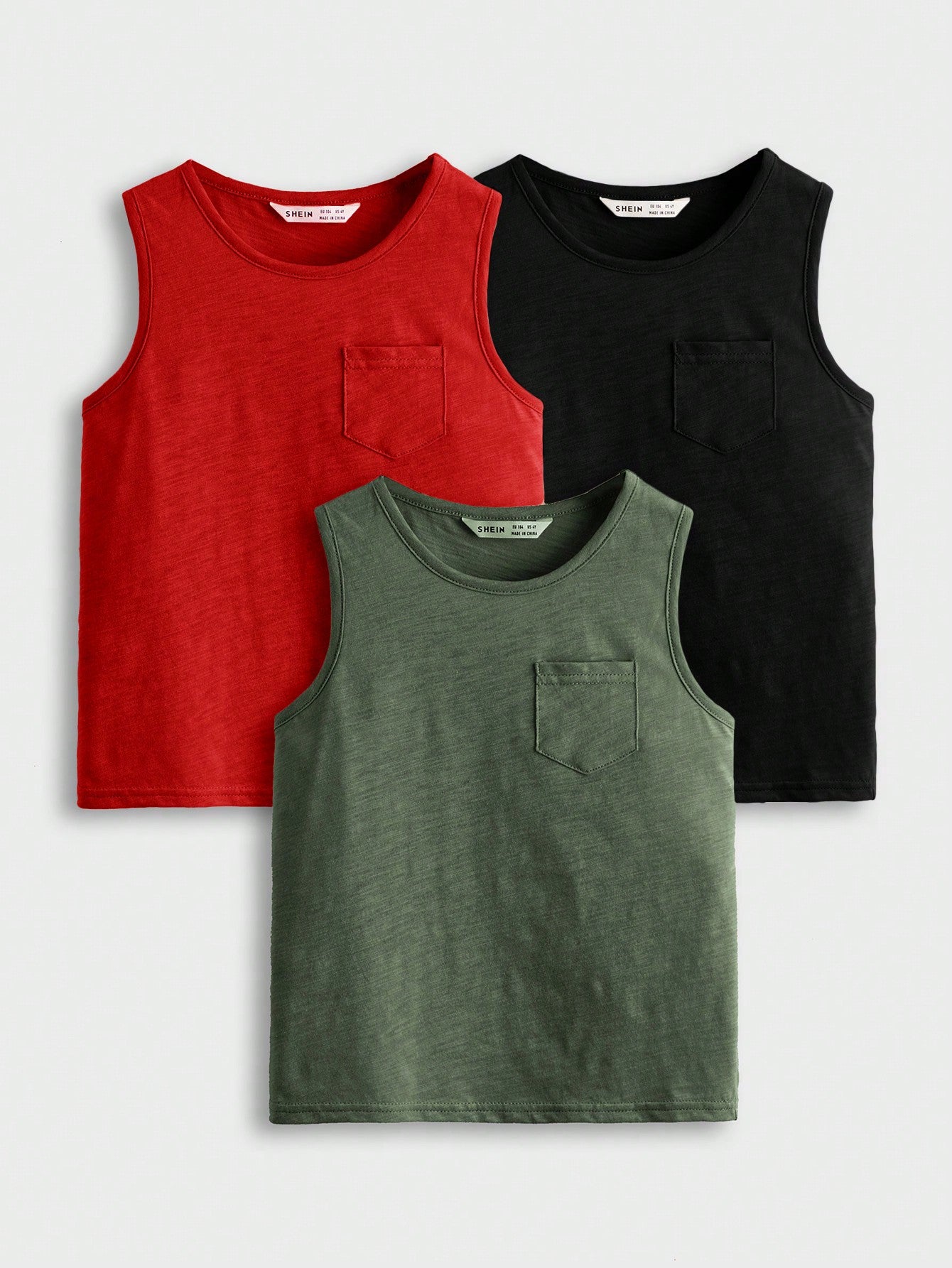 3pcs Young Boy Casual Sports Comfortable Tank Top Set