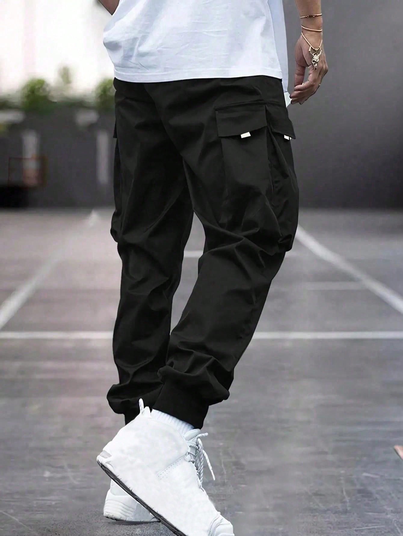 Tween Boy Flip Pocket Fashionable And Casual Drawstring Jogger Pants With Cuffs