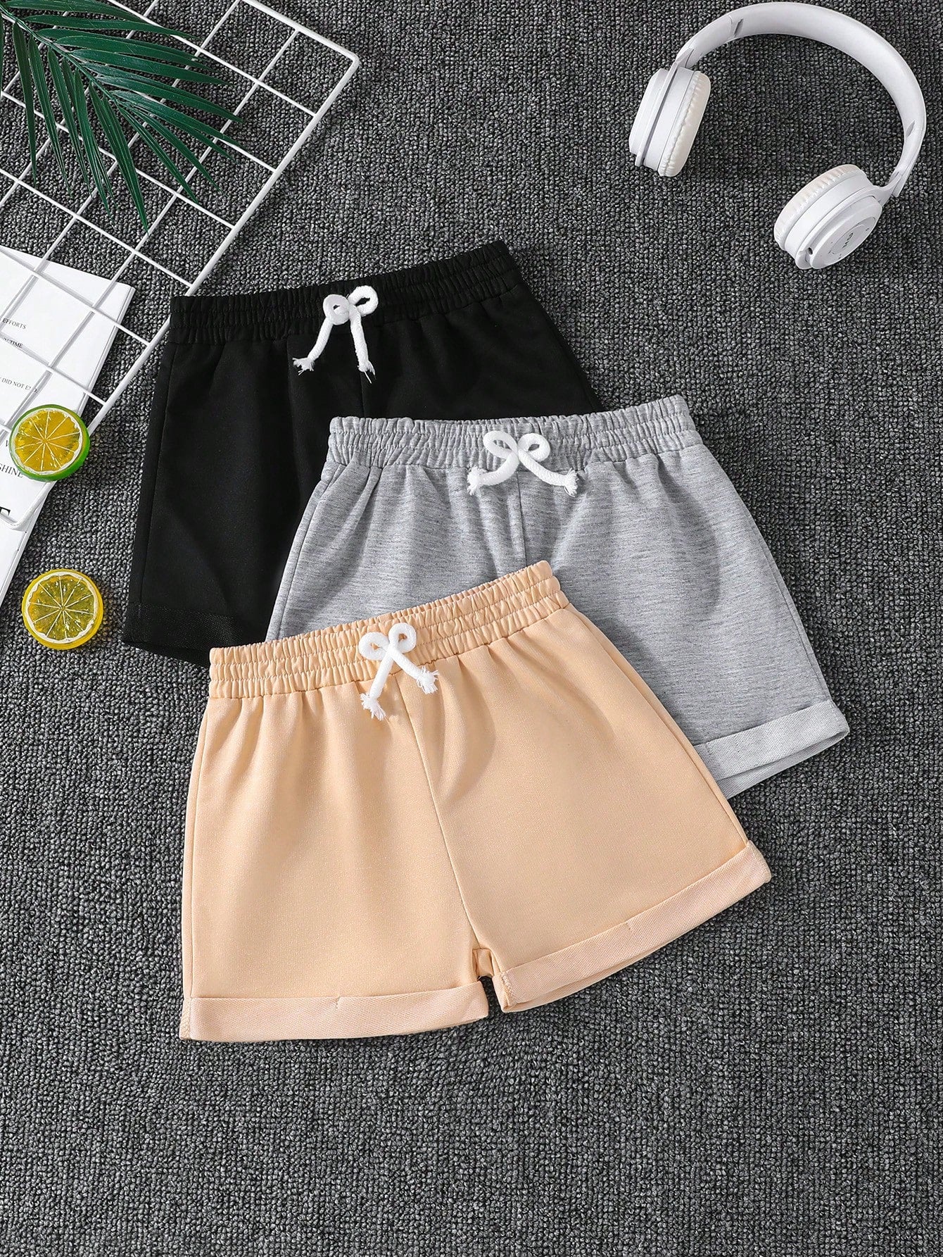 Young Girl Casual Butterfly Bowknot Waist Shorts Set