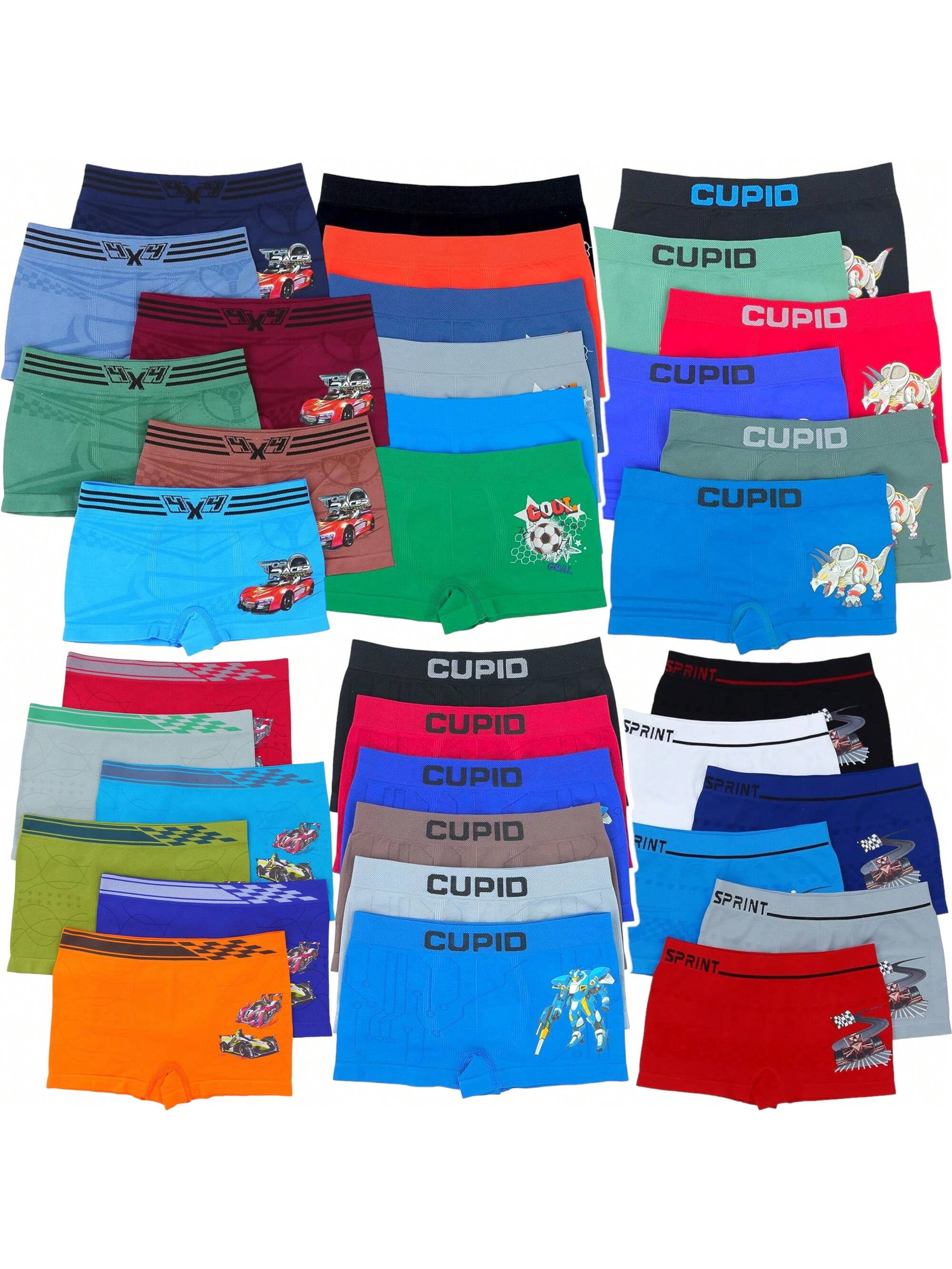 Tween Boy Pack Of 6 Or 12 Randomly Assorted Graphic Decal Seamless Boxer Brief Shorts