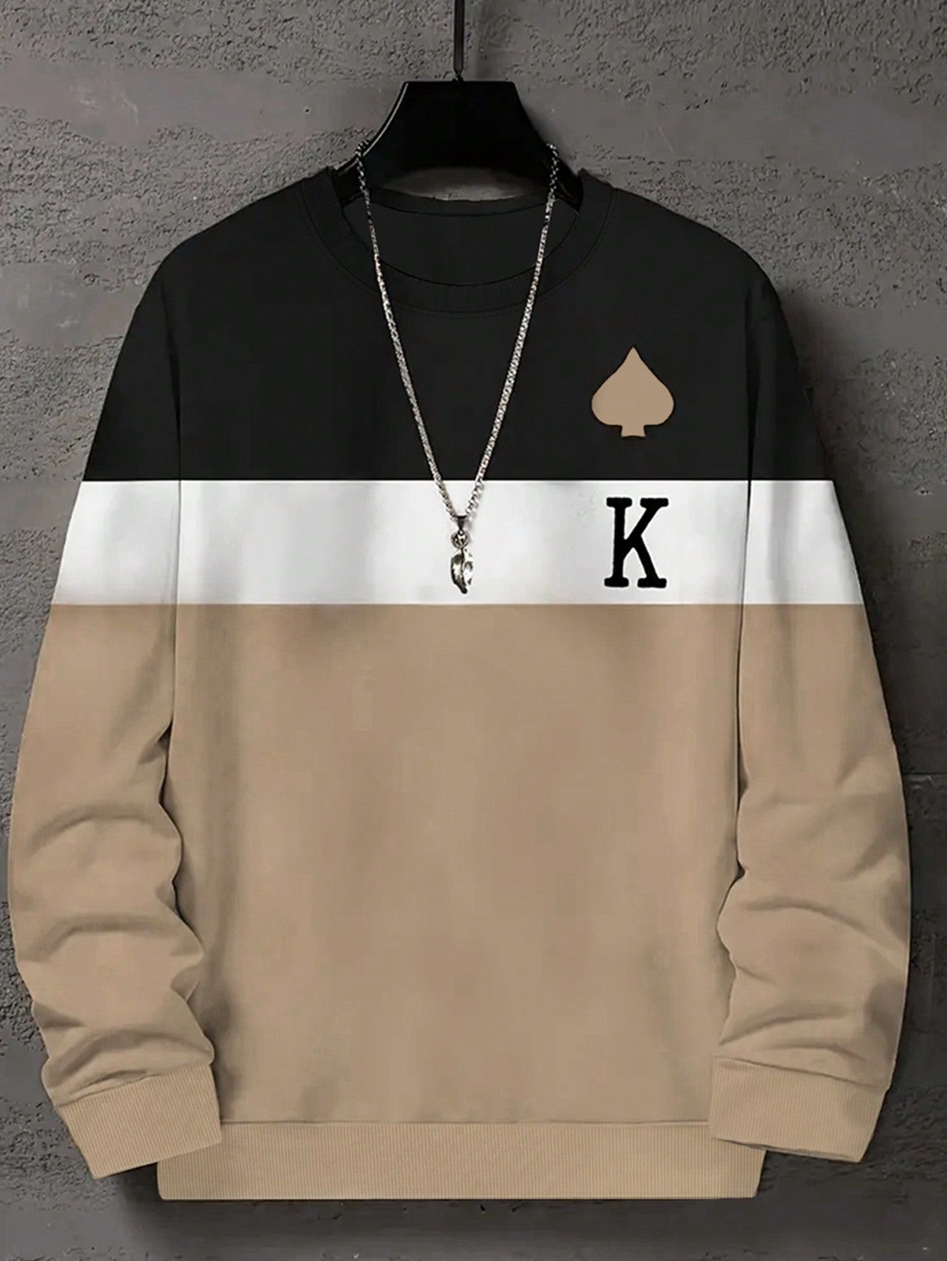 Men's Color-Block Letter Print Sweatshirt