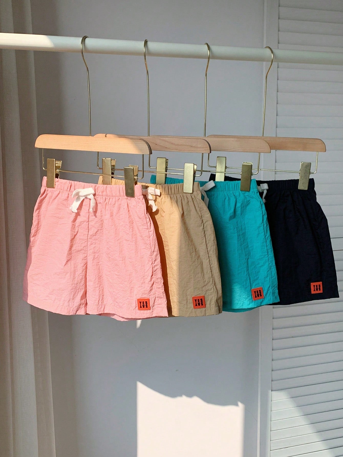 4pcs Young Boys' Casual And Comfortable Academy Style Fashionable Simple And Practical Soft And Breathable Polyester Macaron Color Shorts, Suitable For Spring And Summer