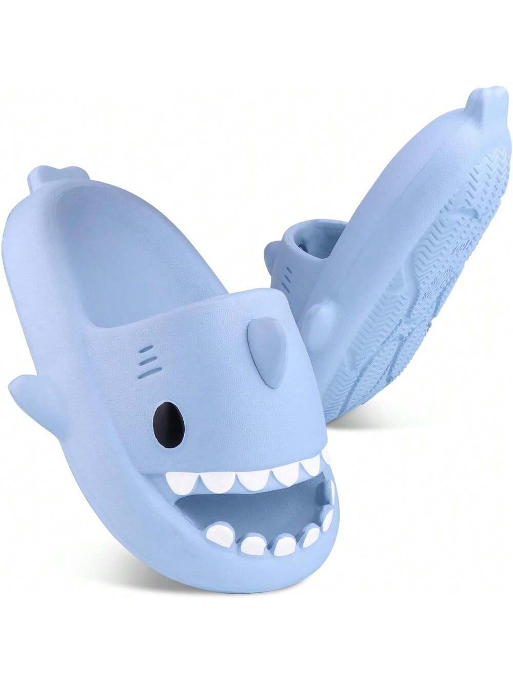 Boys Girl Cloud Shark Slides Non-Slip Novelty Open Toe Sandals Extremely Comfy Cushioned Thick Sole Cute Cartoon Shower Slippers Indoor & Outdoor