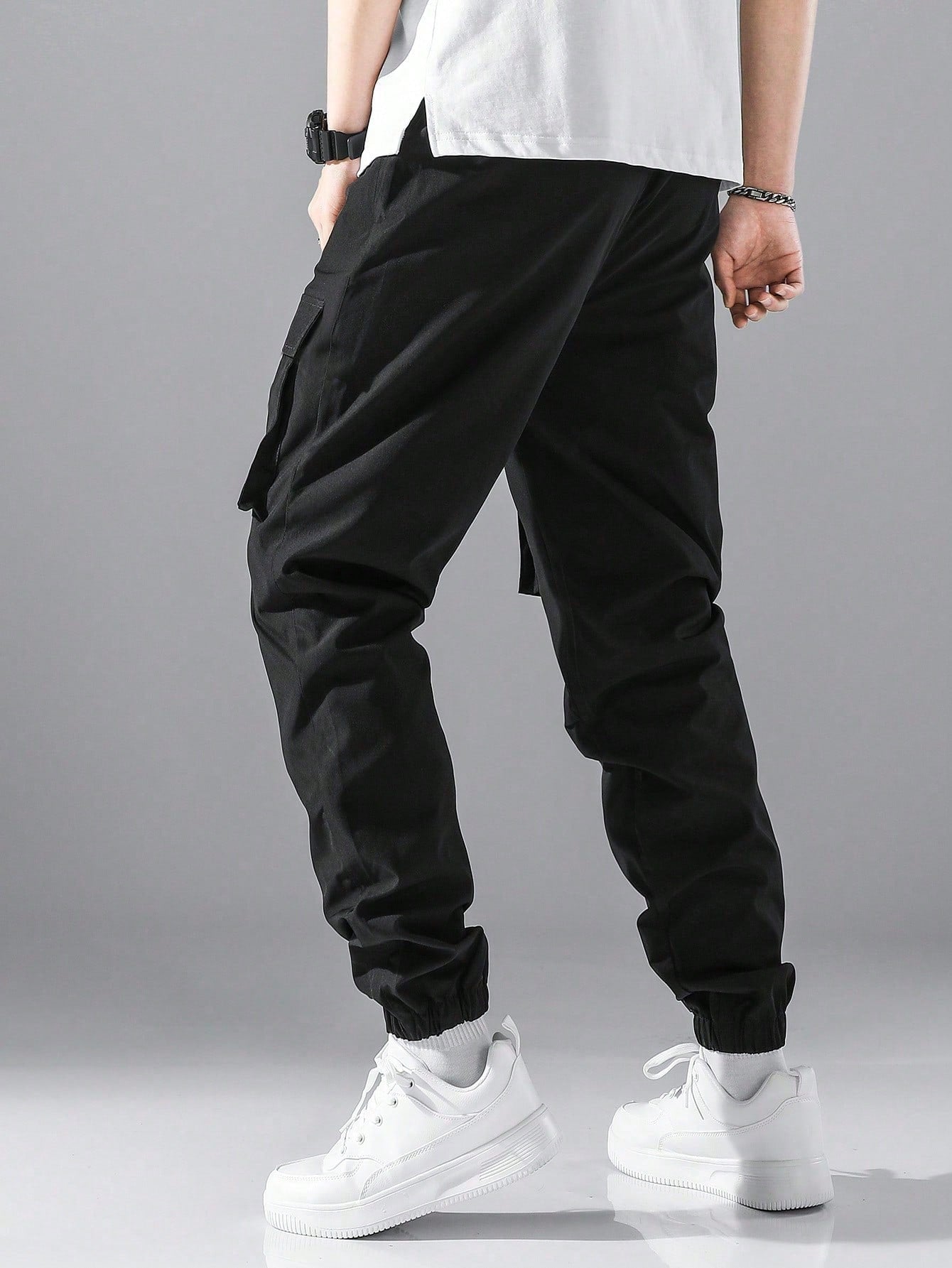 Tween Boy 2-Pack Fashionable And Casual Drawstring Cargo Pants, Suitable For Spring, Summer And Autumn, No Lining