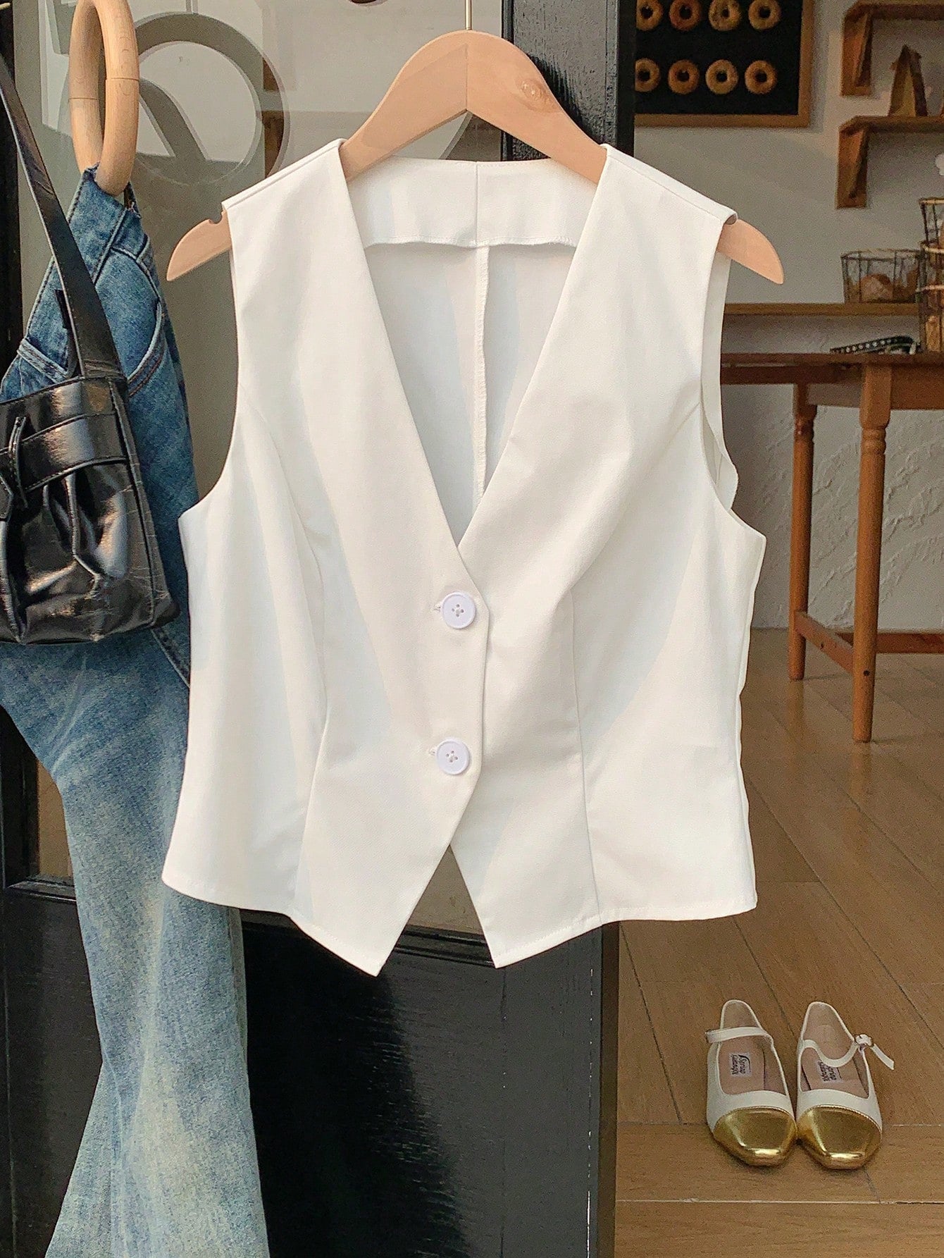 Women's Summer Casual Solid Color Suit Vest