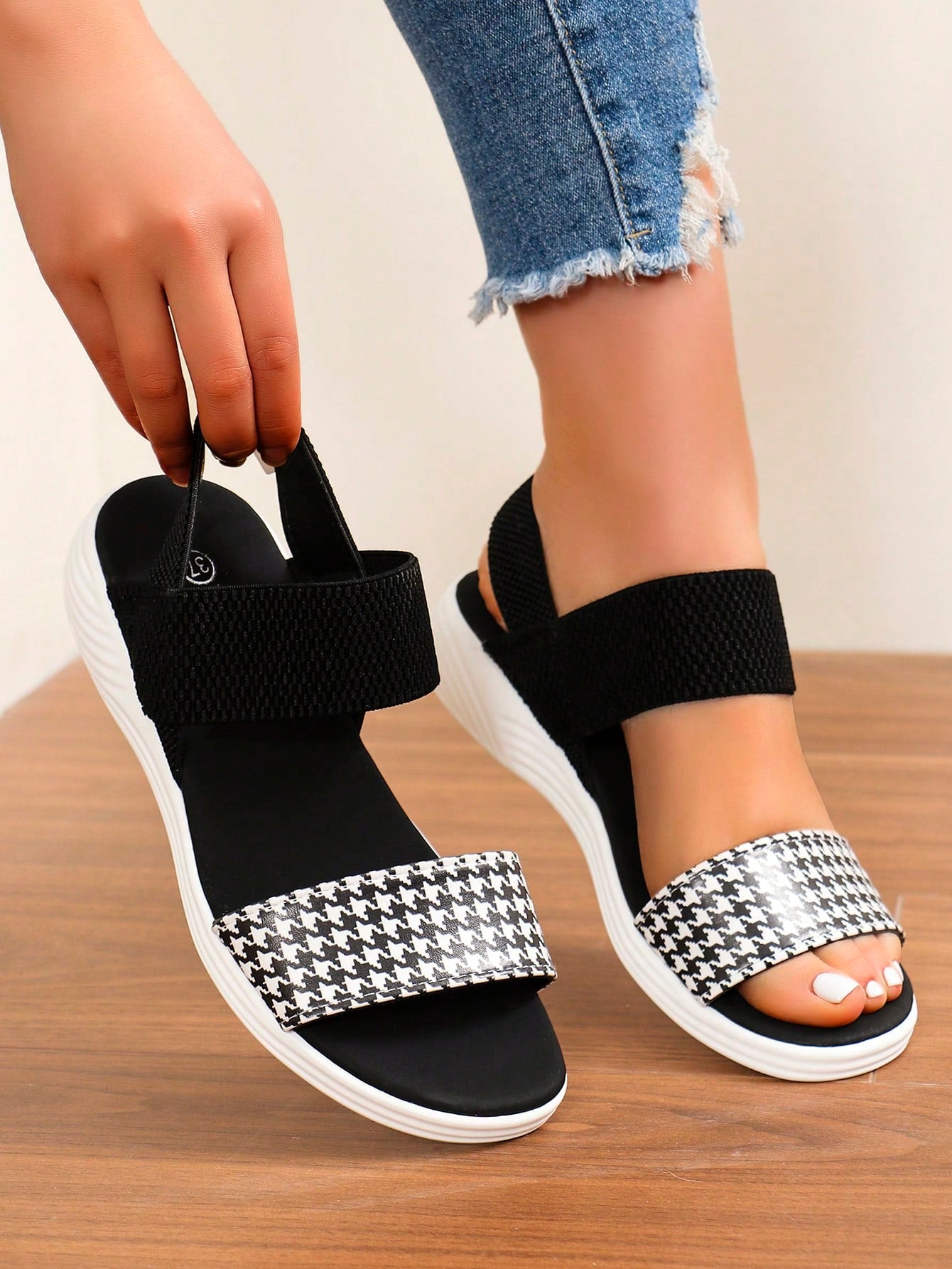 Women Minimalist Sport Sandals, Fabric Sporty Sandals