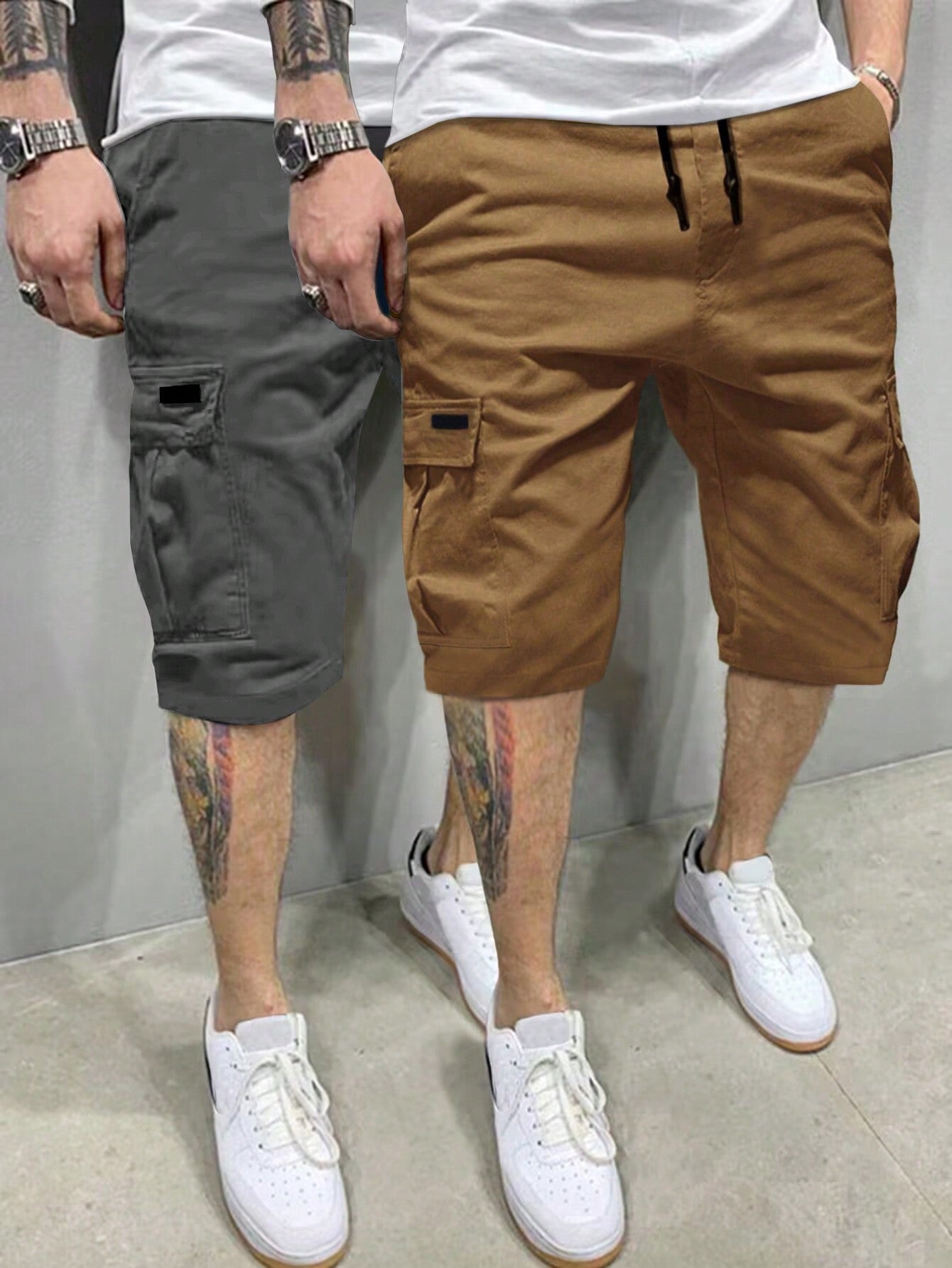 Men's Simple Solid Color Pocket Shorts